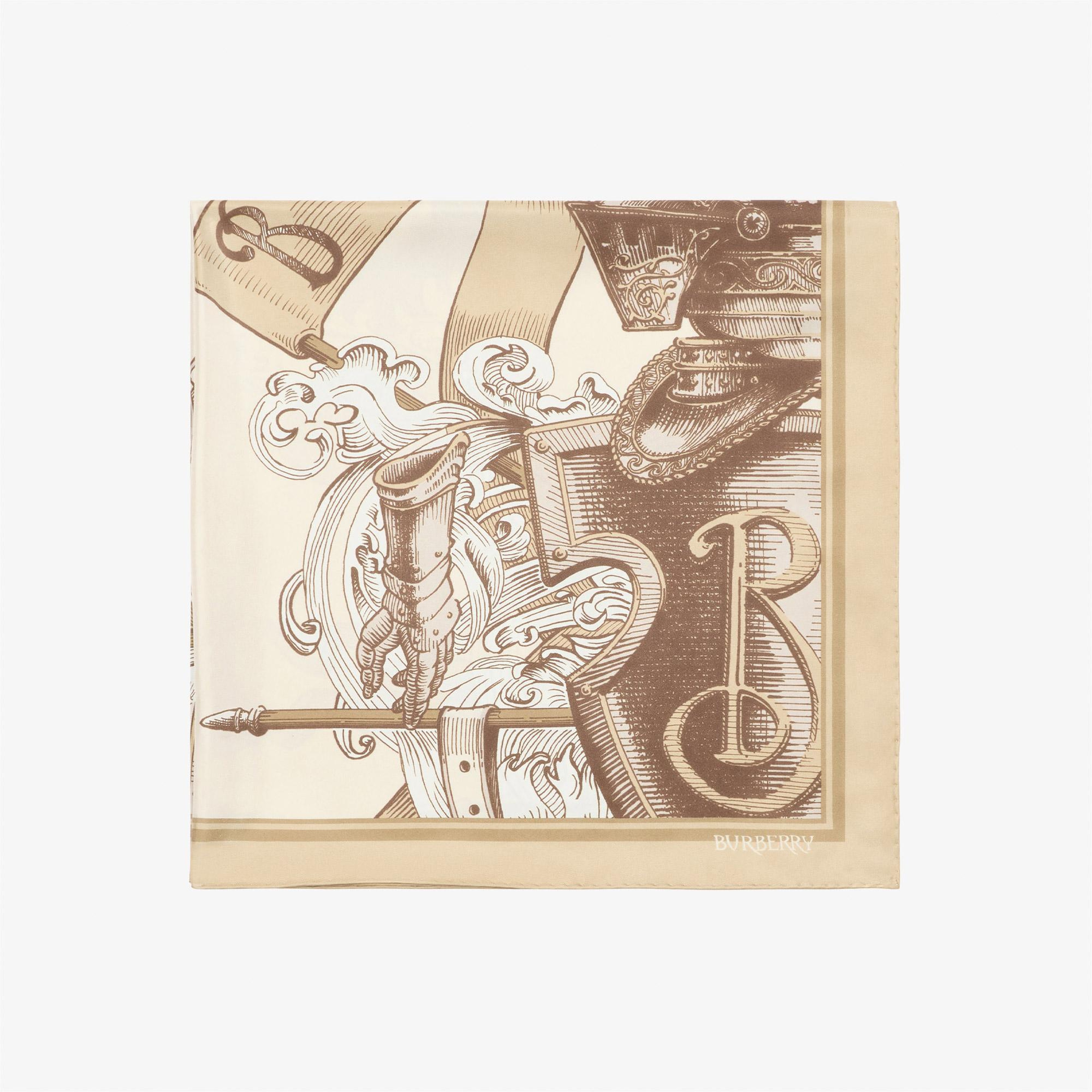 Burberry Etched Knight Kadın Bej Eşarp
