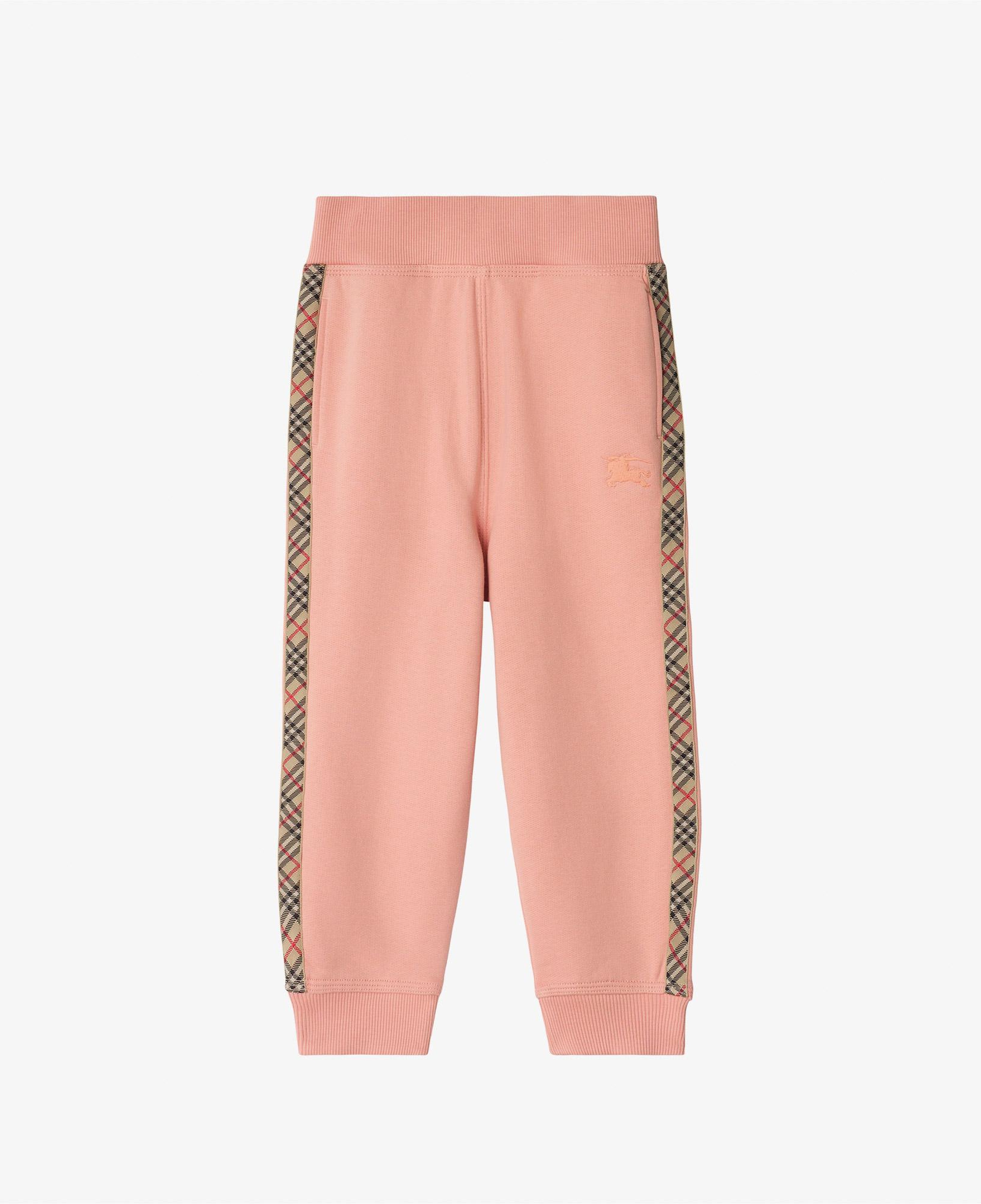 Burberry Jackson Tape Check Trim Cotton Çocuk Pembe Eşofman Altı