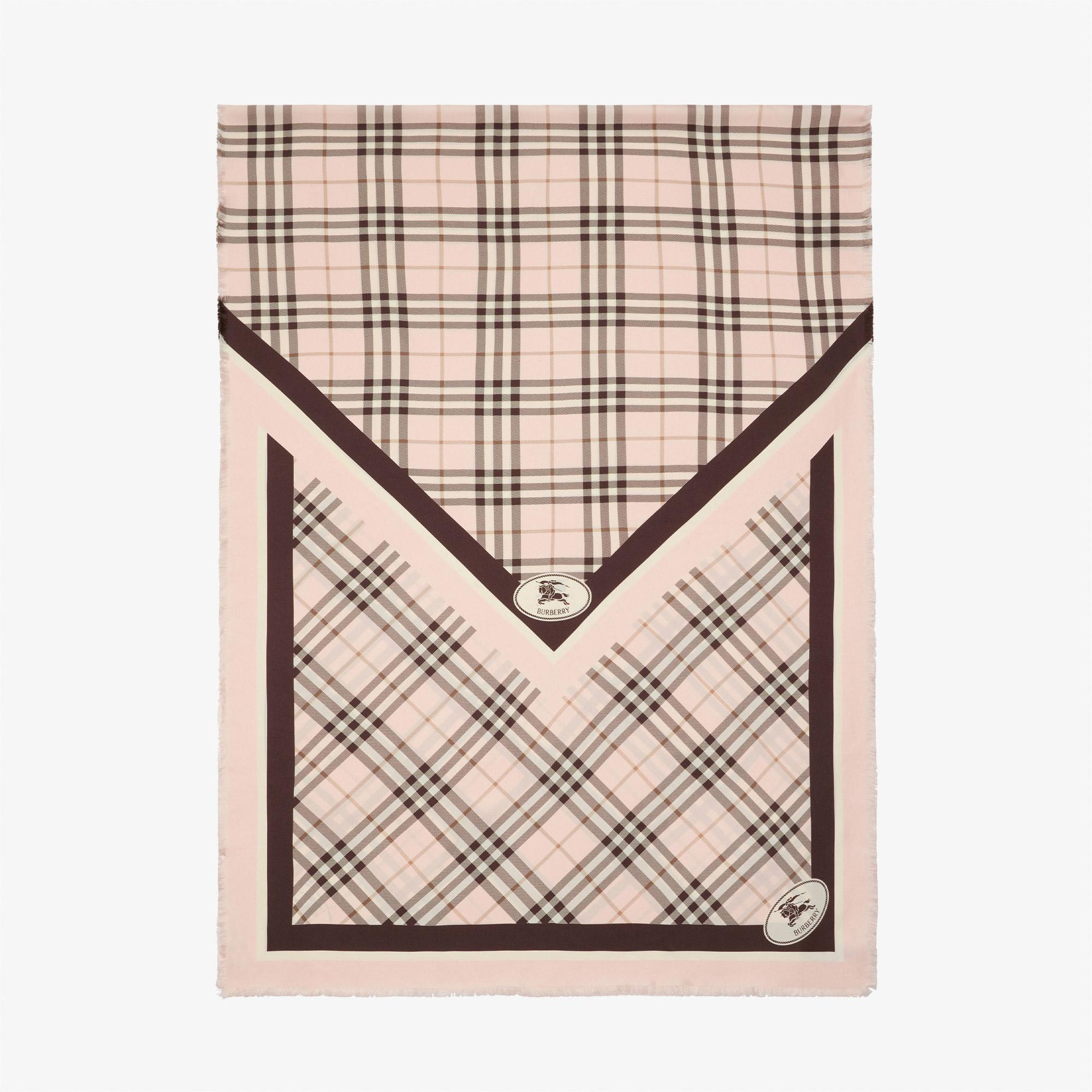 Burberry Med Check Border Kadın Pembe Eşarp