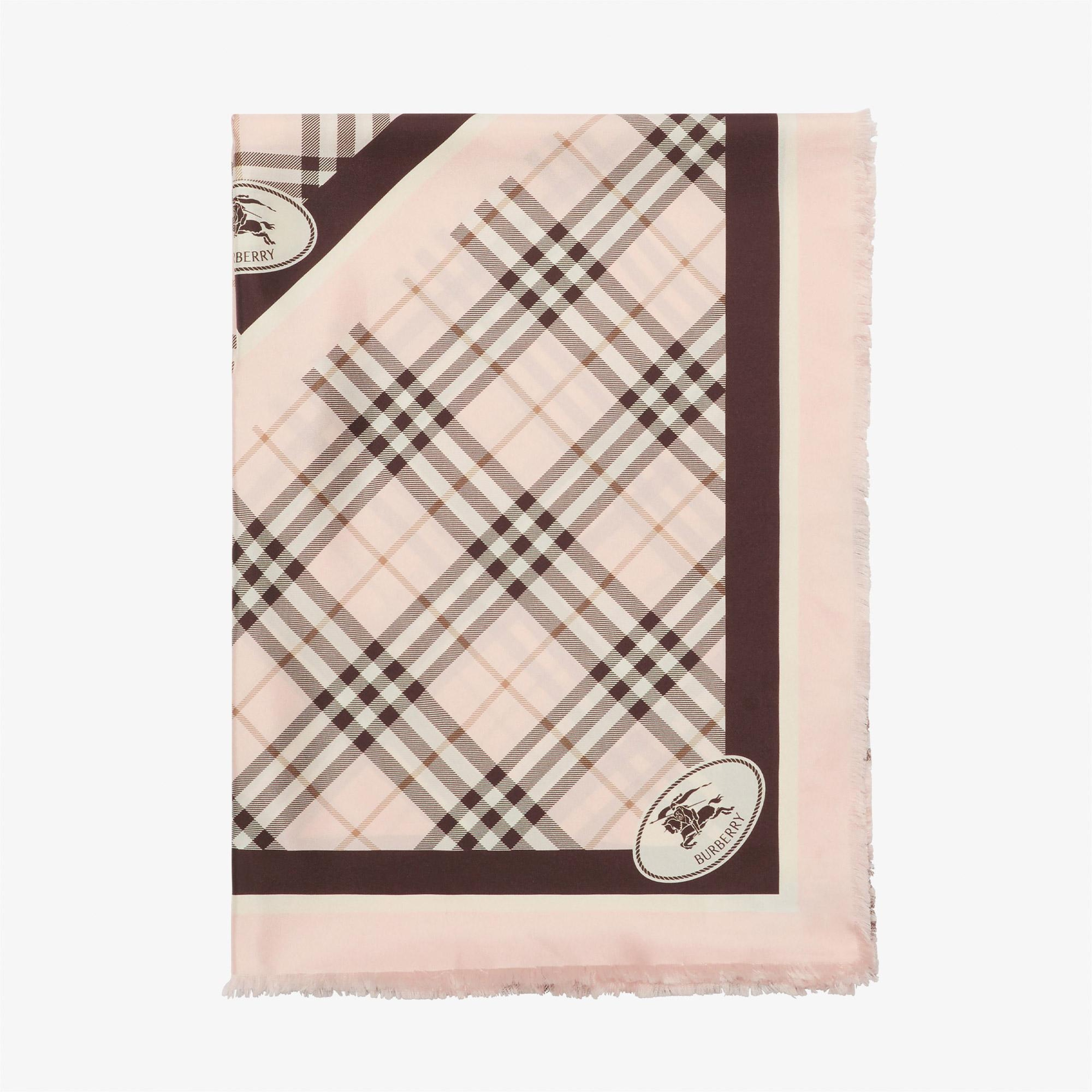 Burberry Med Check Border Kadın Pembe Eşarp