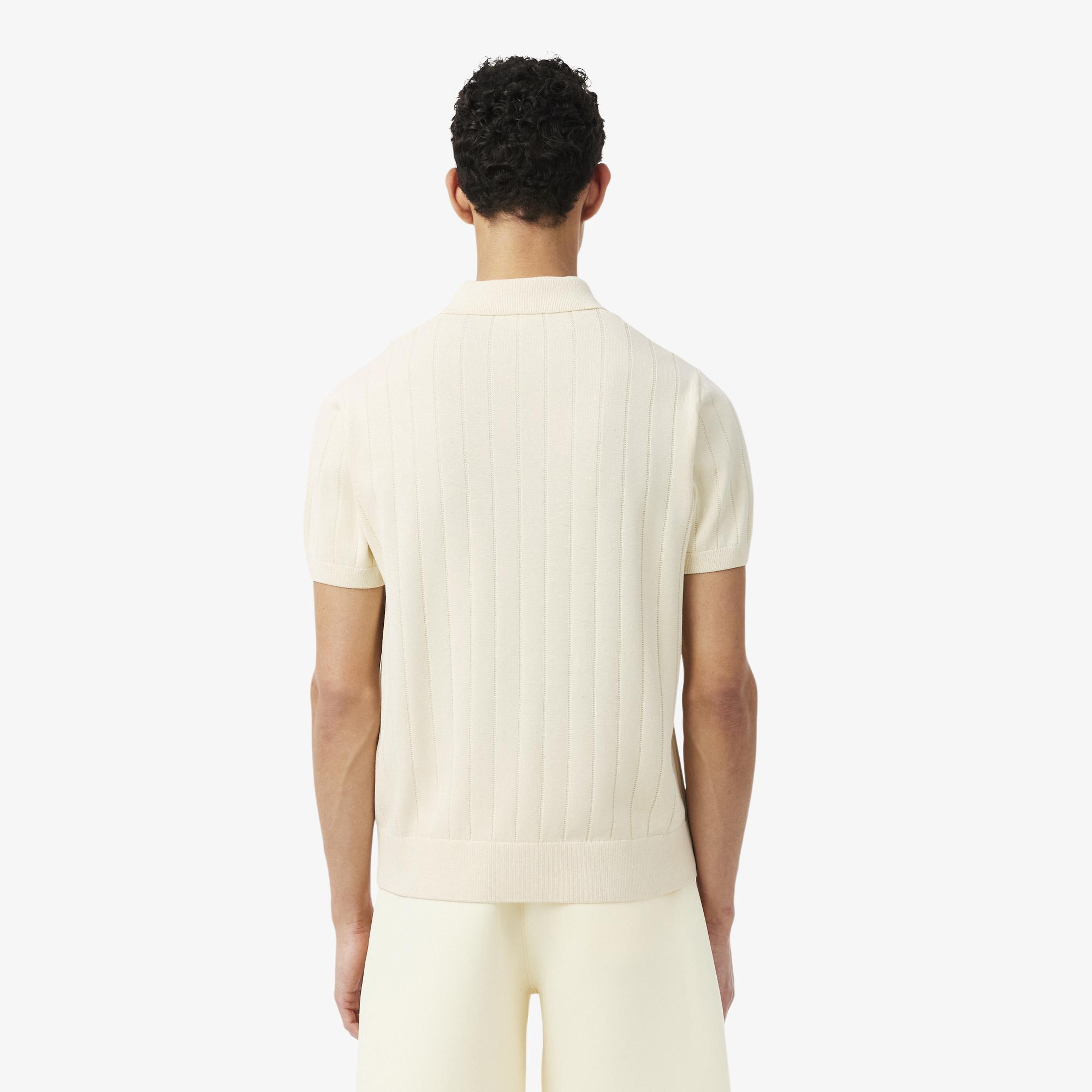 Lacoste Erkek Classic Fit Kısa Kollu Polo Yaka Krem Triko