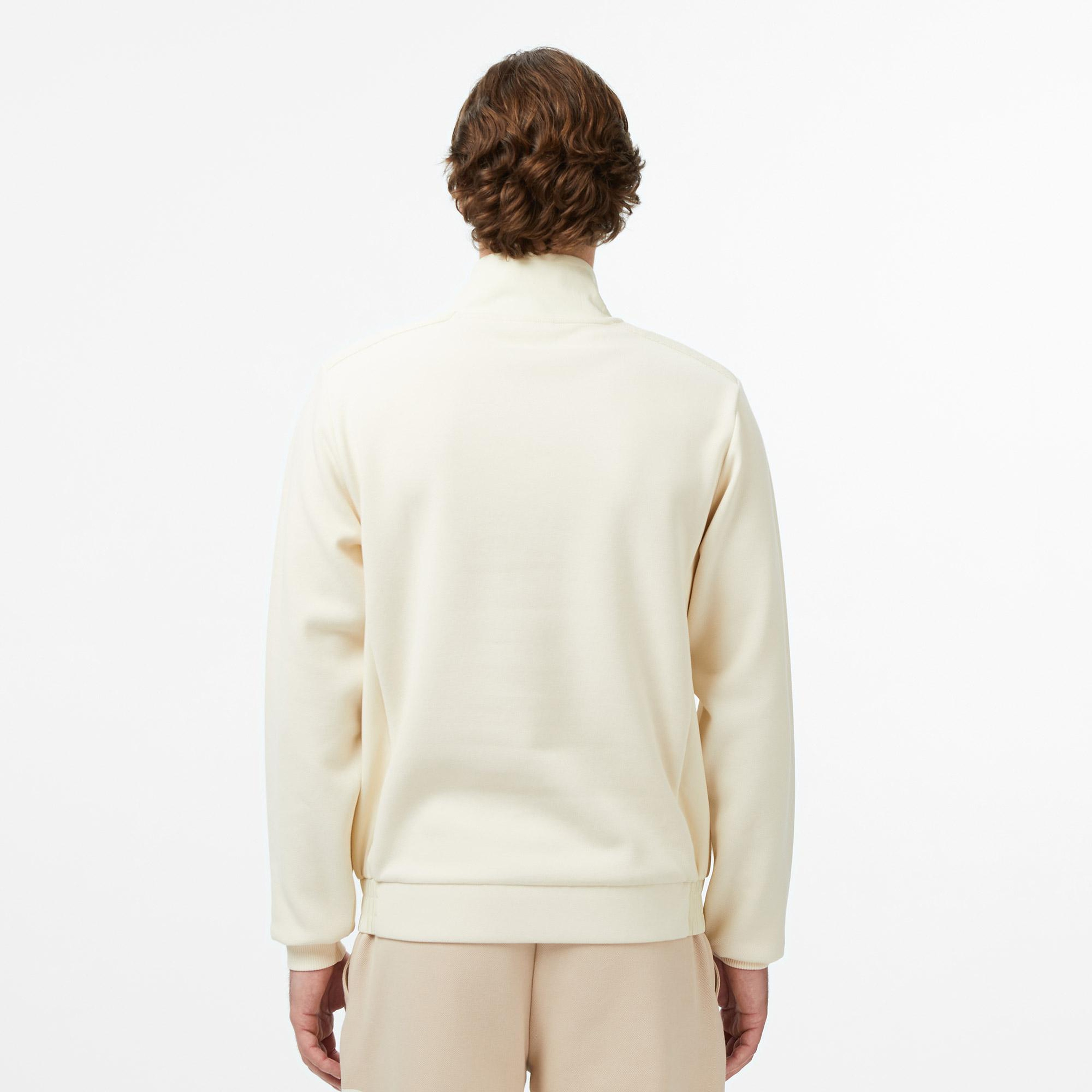 Lacoste Erkek Classic Fit Yarım Fermuarlı Bej Sweatshirt