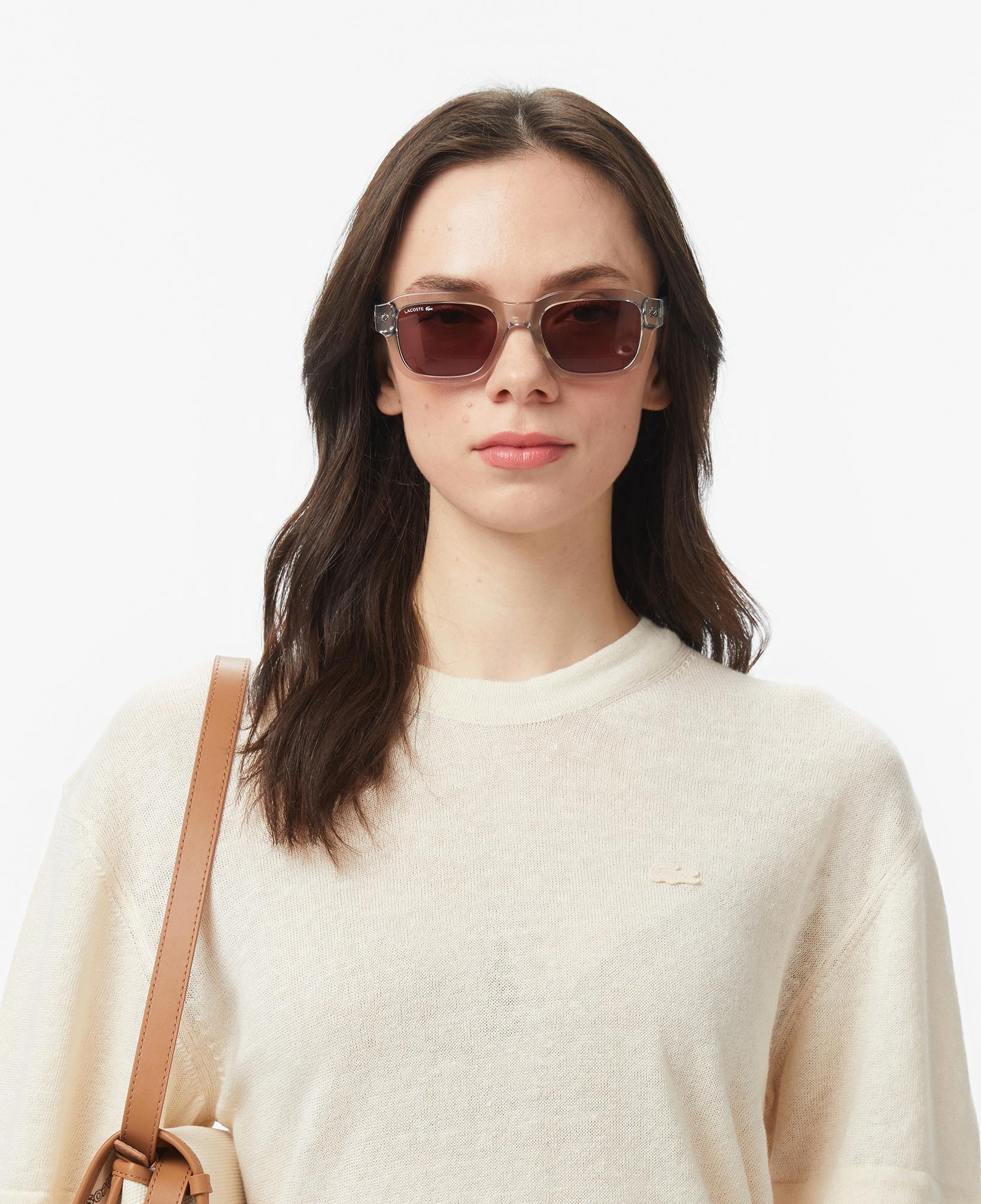 Lacoste Kadın Relaxed Fit Truvakar Kollu Bisiklet Yaka Keten Bej Triko