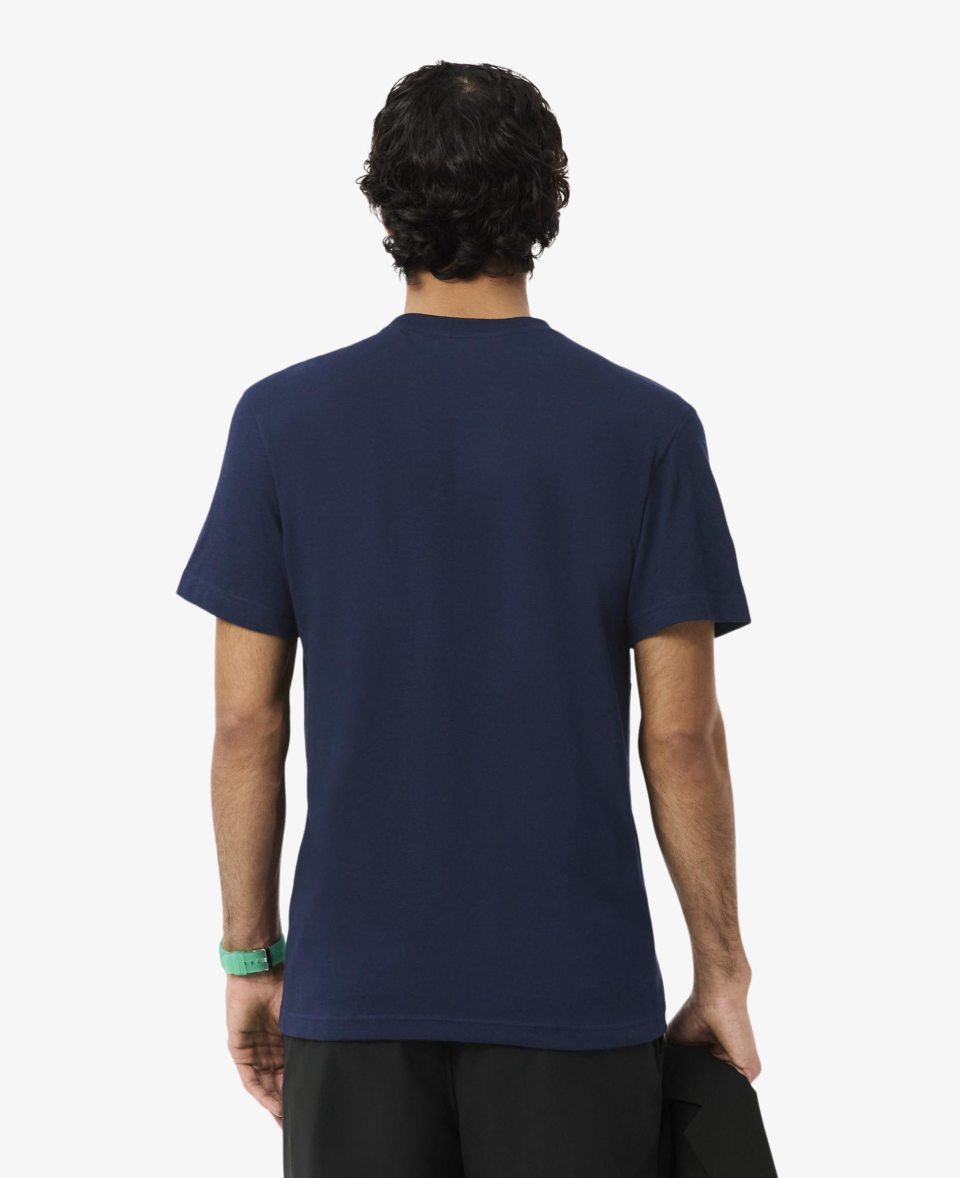 Lacoste Erkek Regular Fit Bisiklet Yaka Renk Bloklu Lacivert T-Shirt