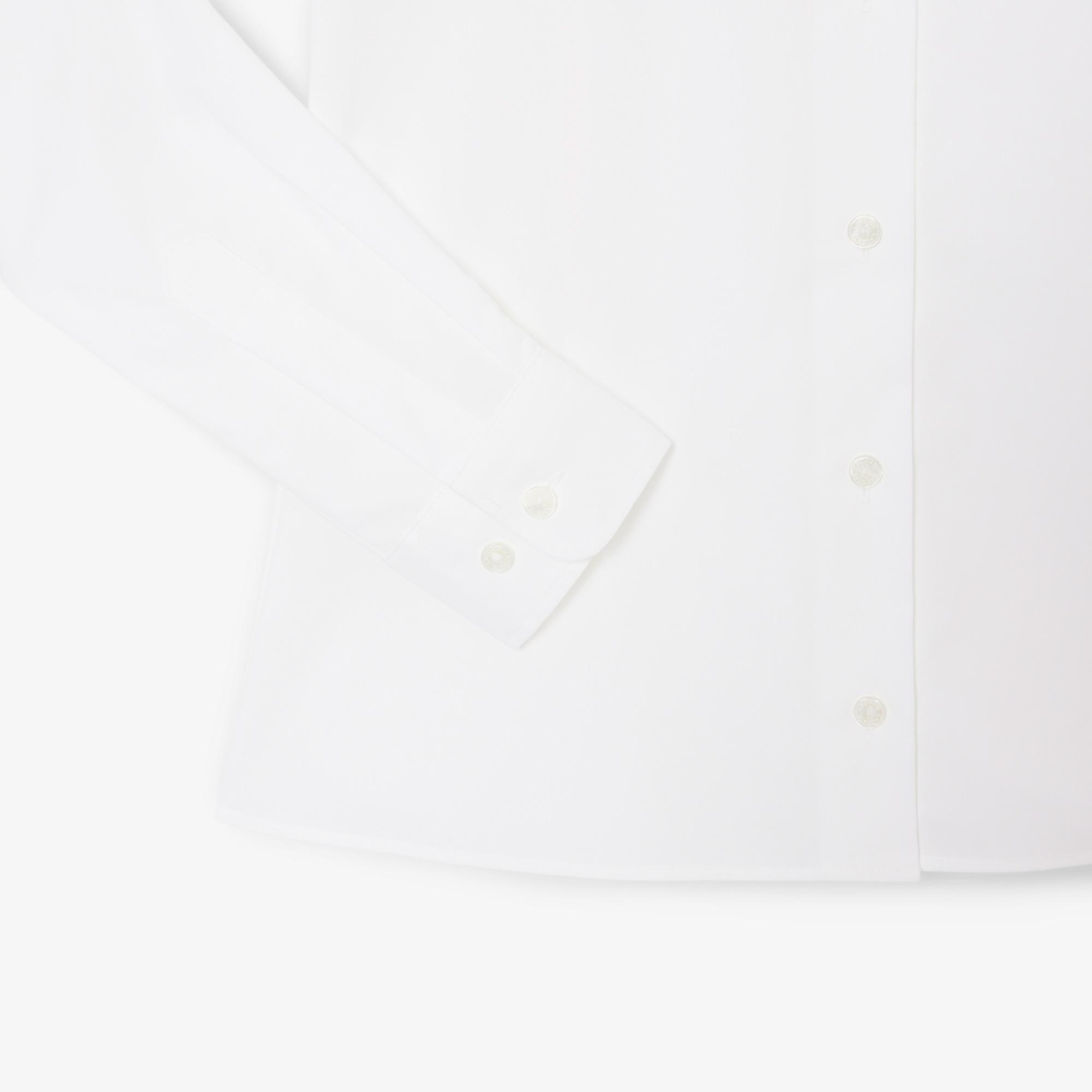 Lacoste Kadın Slim Fit Beyaz Gömlek