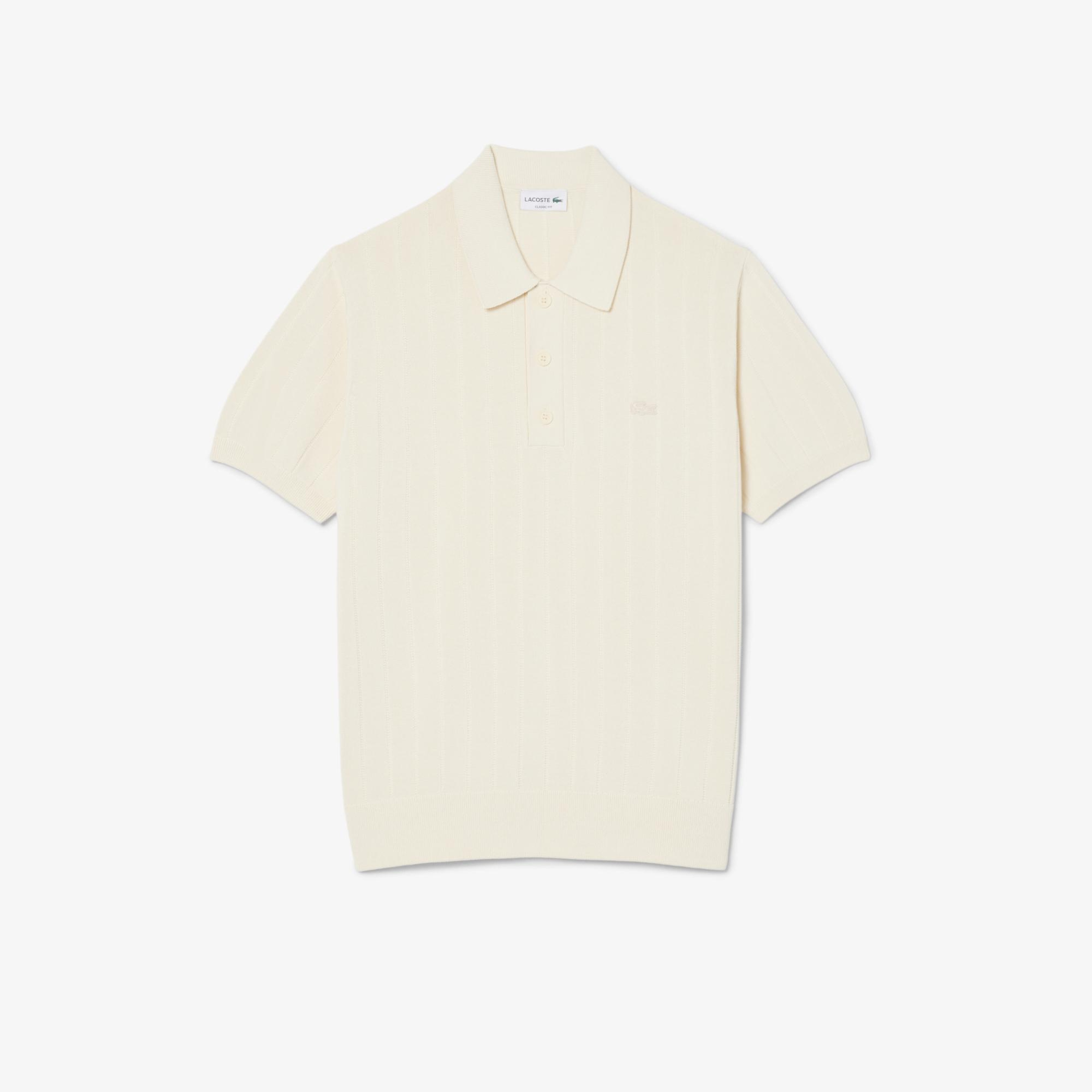 Lacoste Erkek Classic Fit Kısa Kollu Polo Yaka Krem Triko