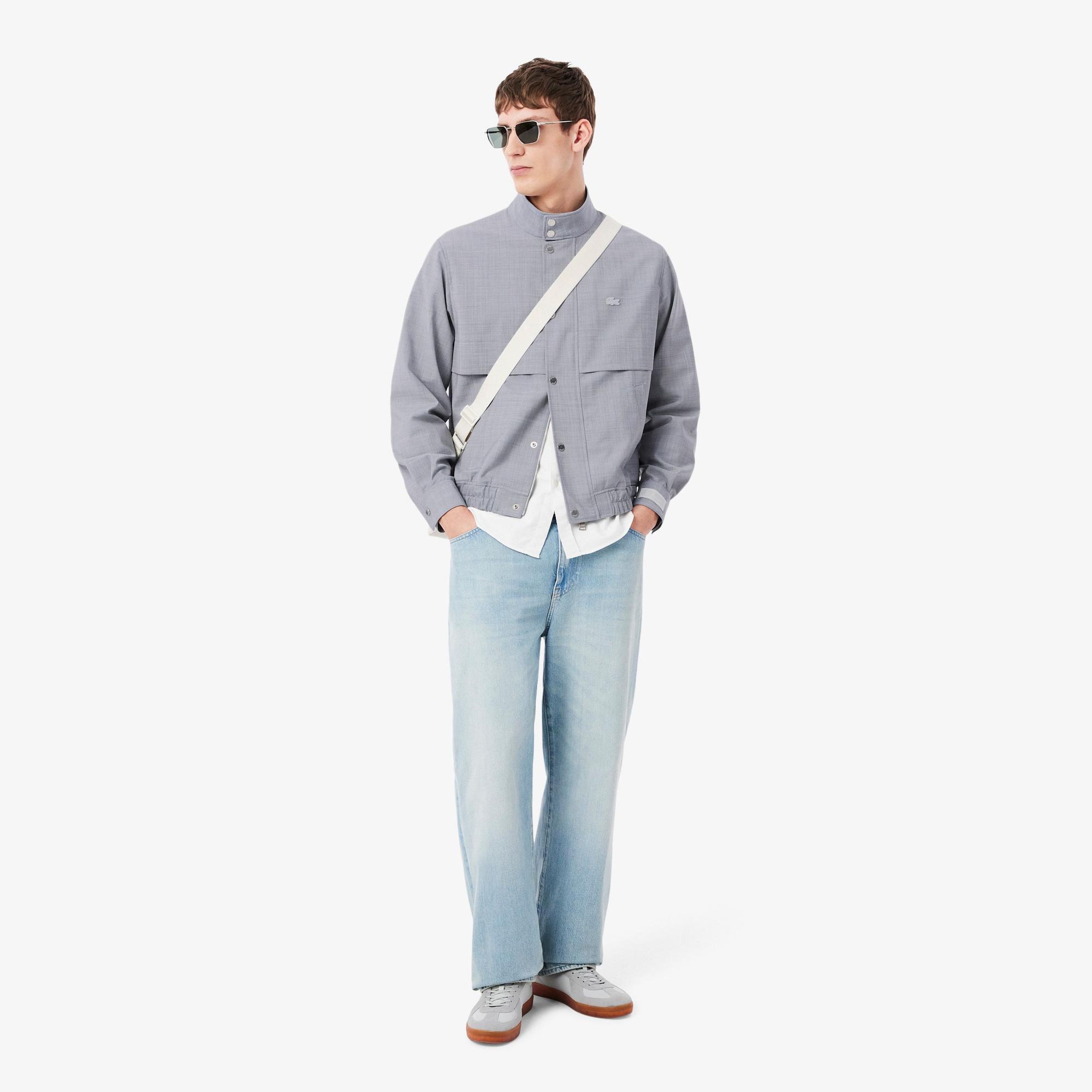 Lacoste Erkek Dik Yaka Gri Ceket