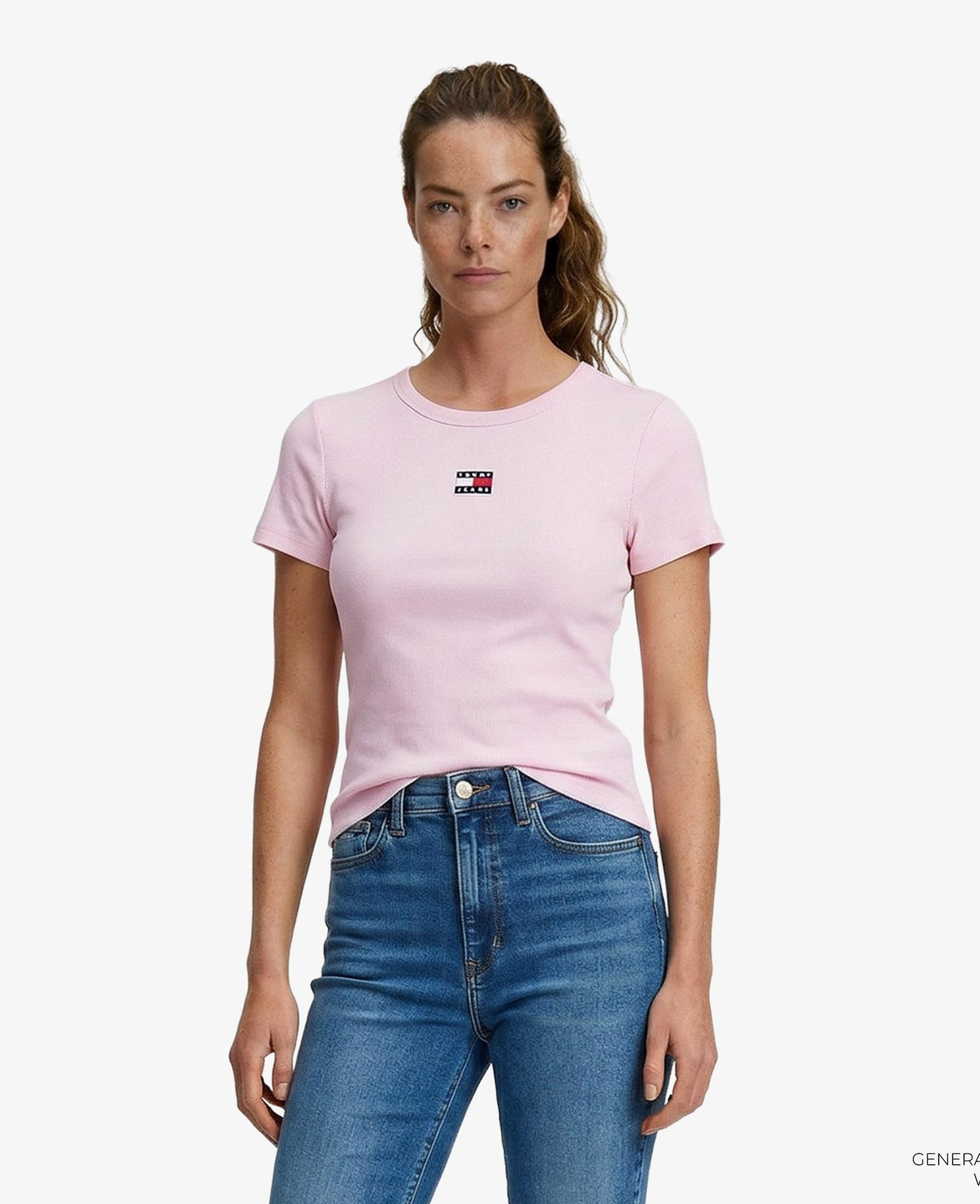 Tommy Hilfiger Badge Kadın Pembe T-Shirt