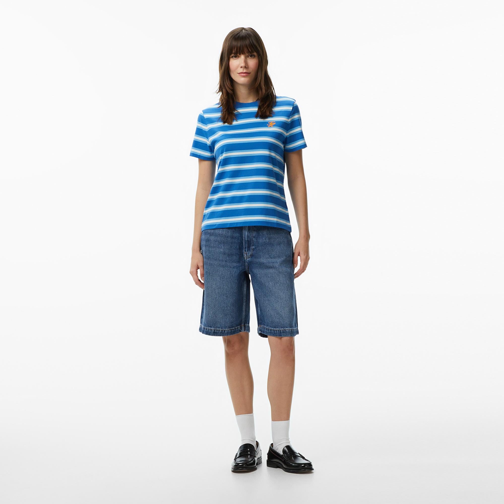 Tommy Hilfiger Script Kadın Mavi T-Shirt