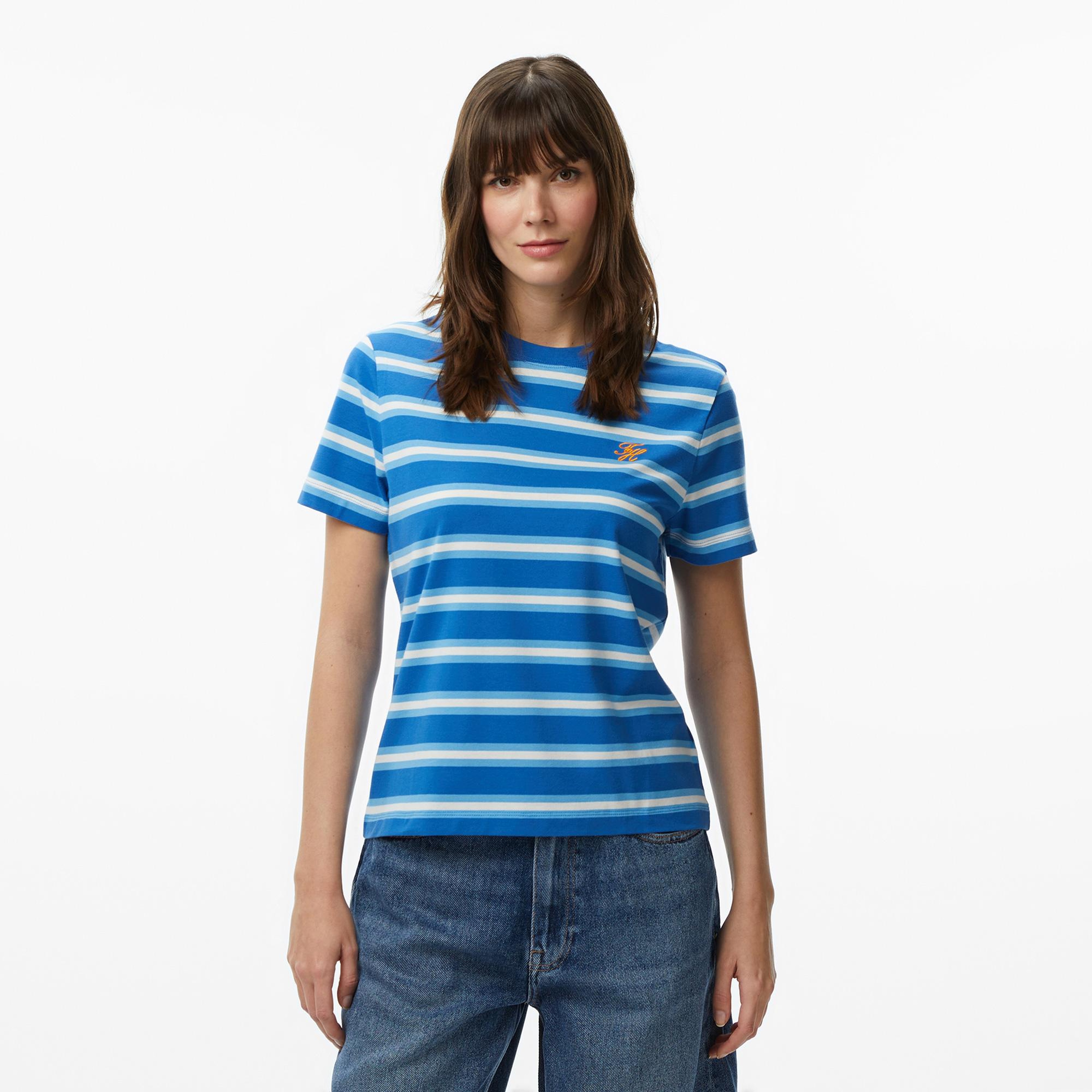 Tommy Hilfiger Script Kadın Mavi T-Shirt