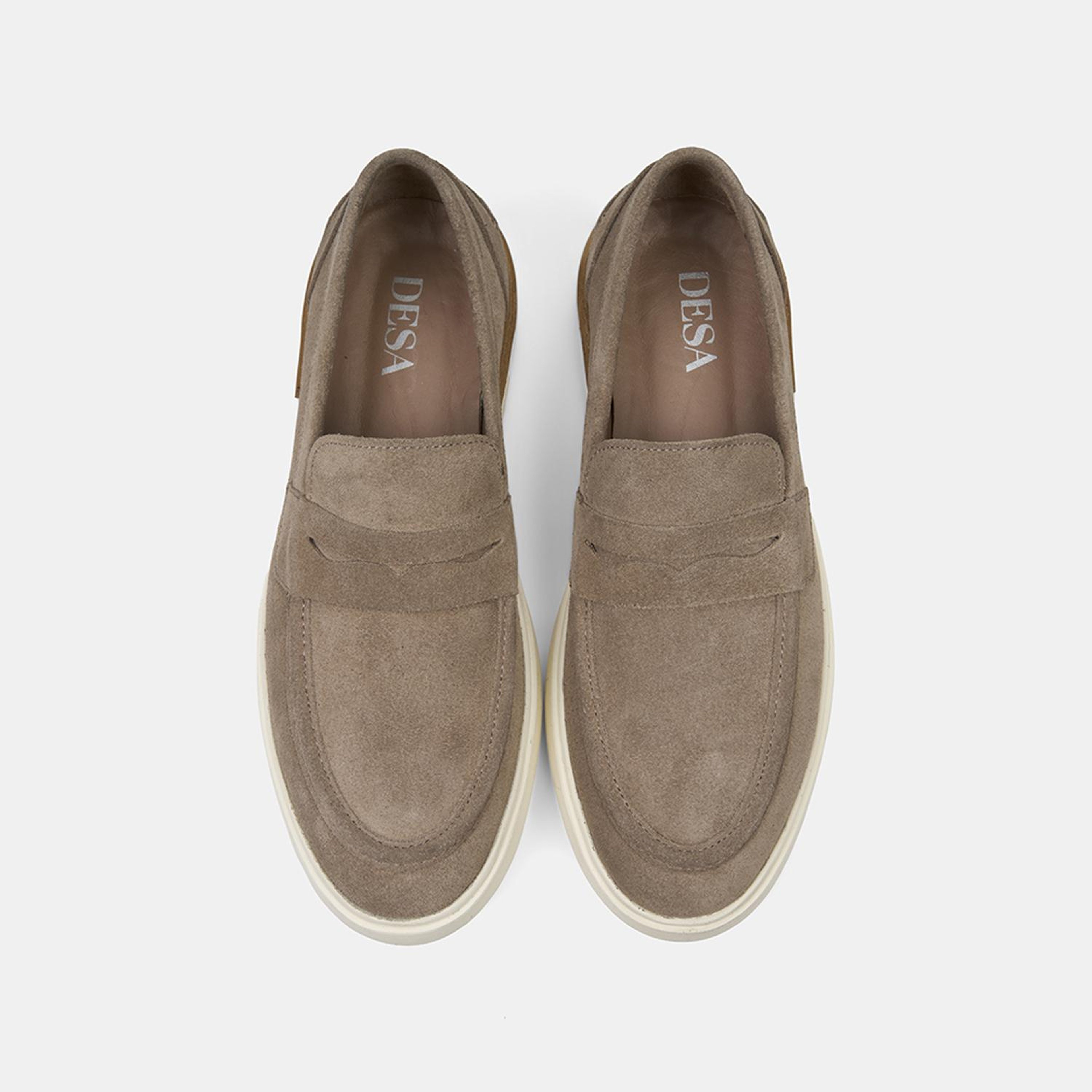 Erkek Bej Klasik Süet Deri Loafer