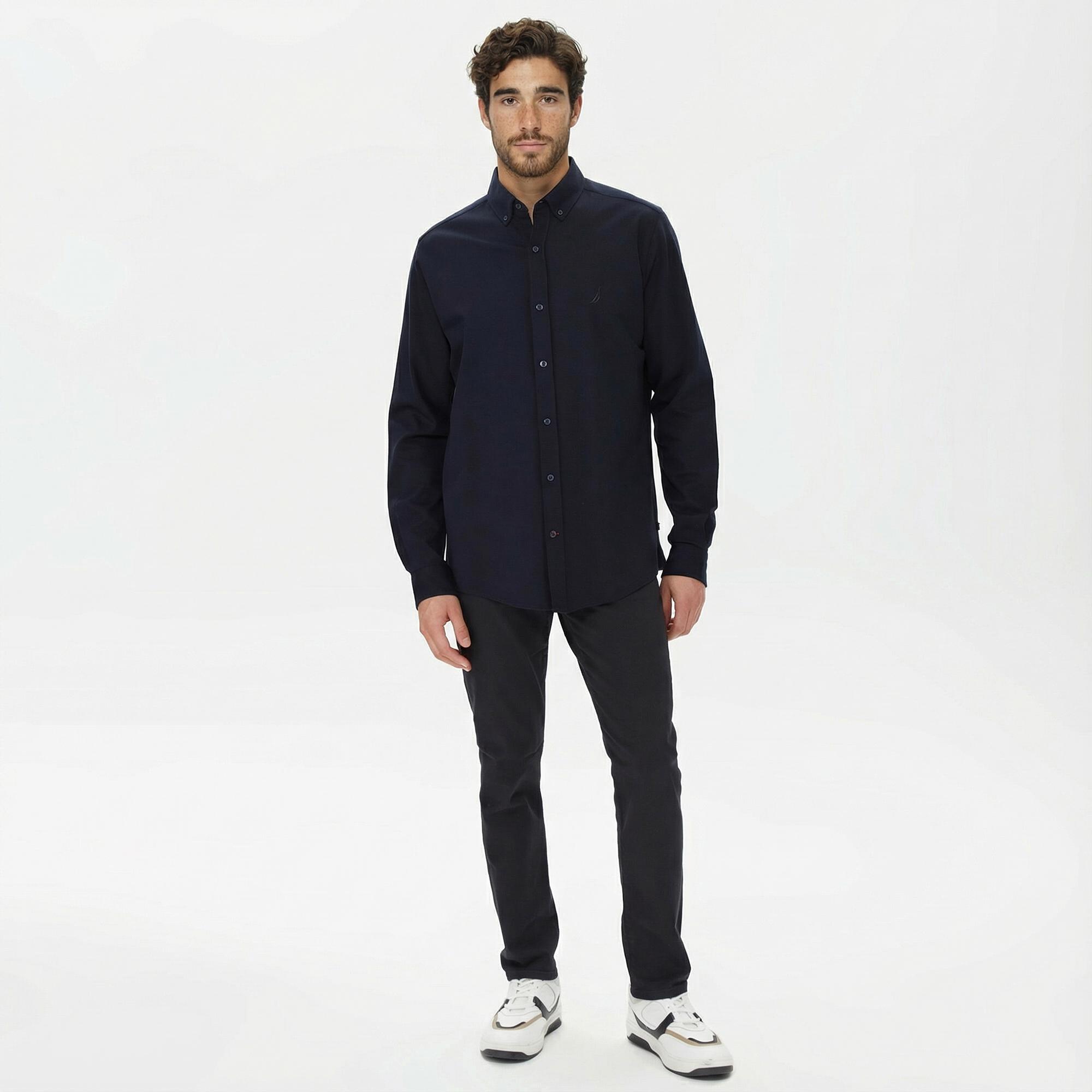 Nautica Erkek Lacivert Slim Fit Gömlek