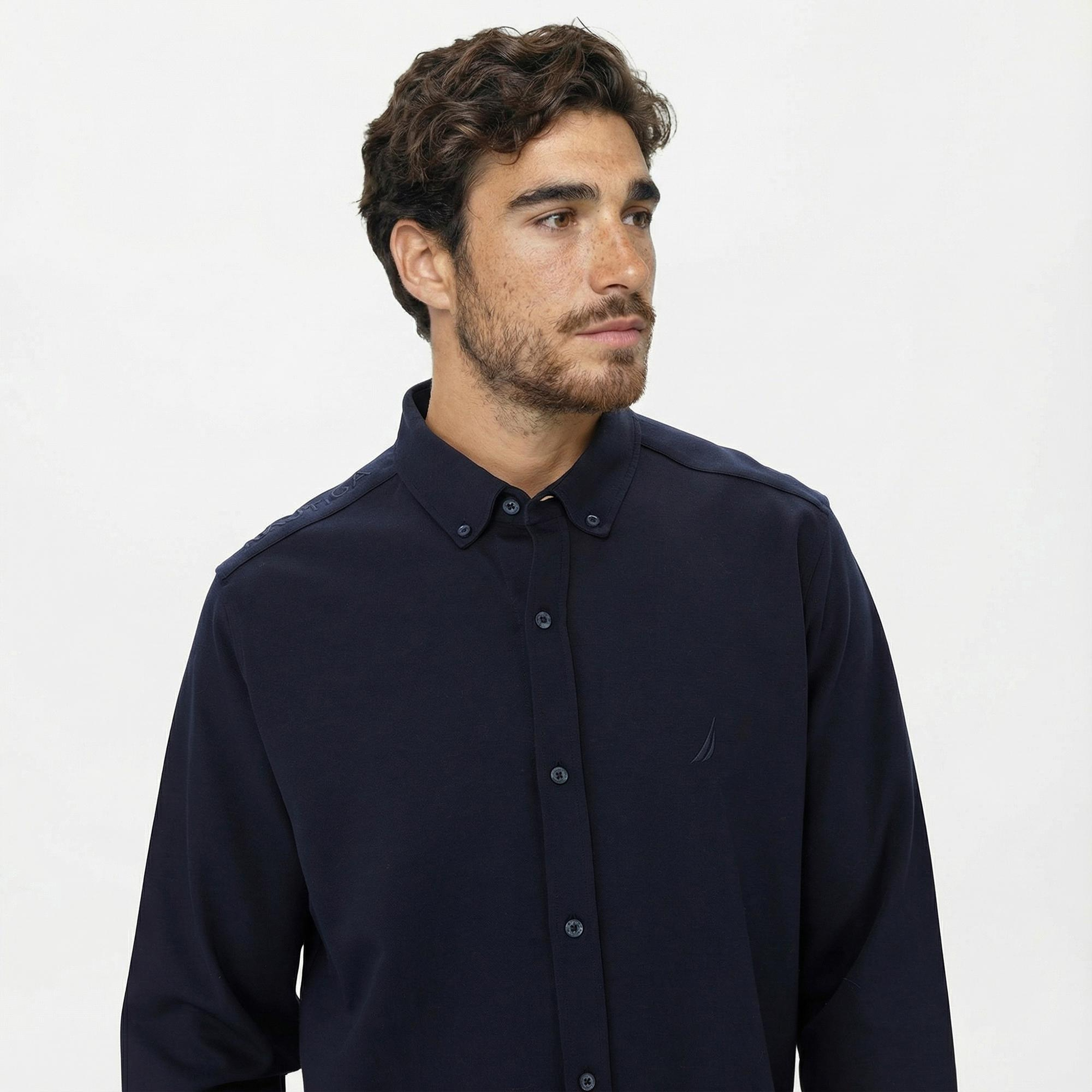 Nautica Erkek Lacivert Slim Fit Gömlek