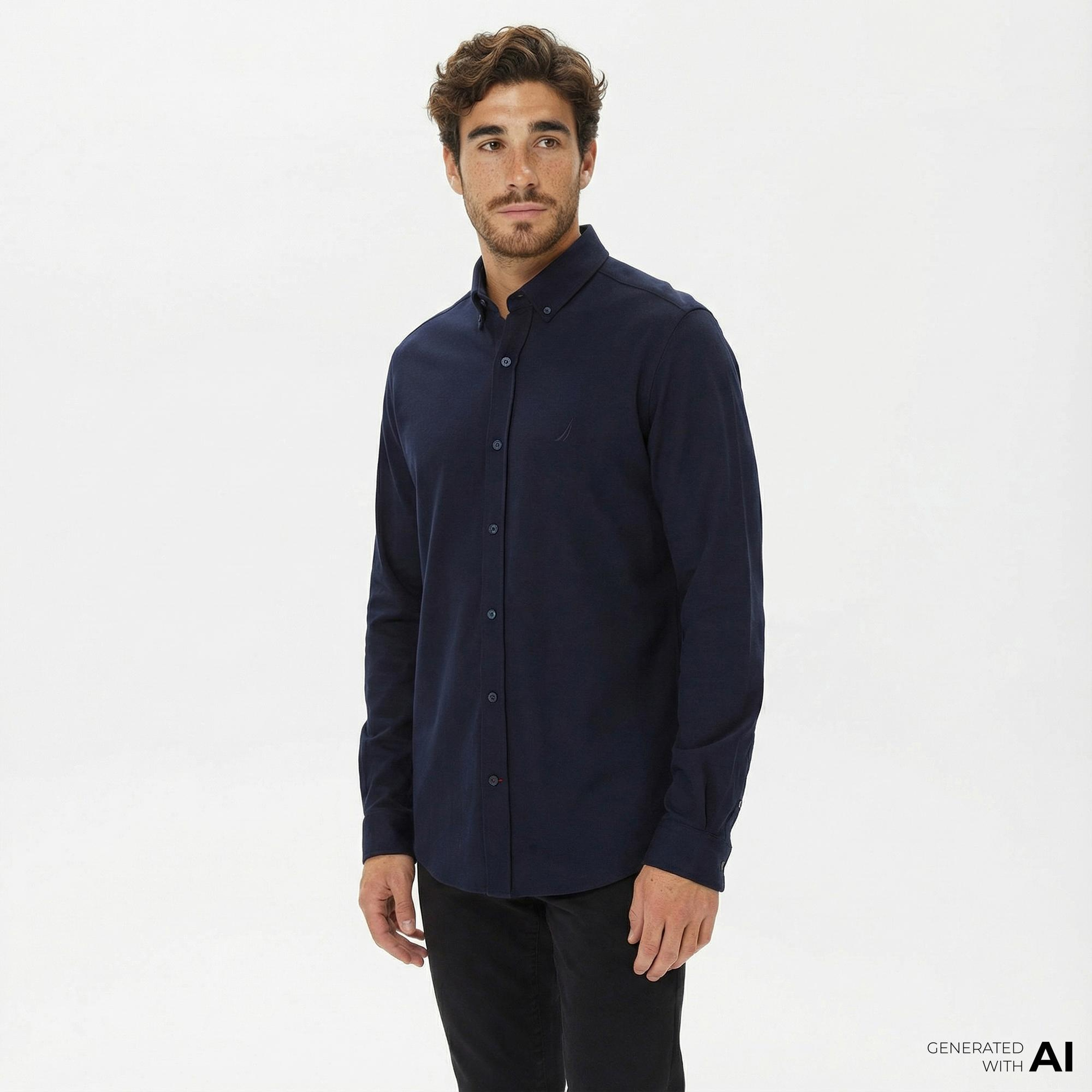 Nautica Erkek Lacivert Slim Fit Gömlek