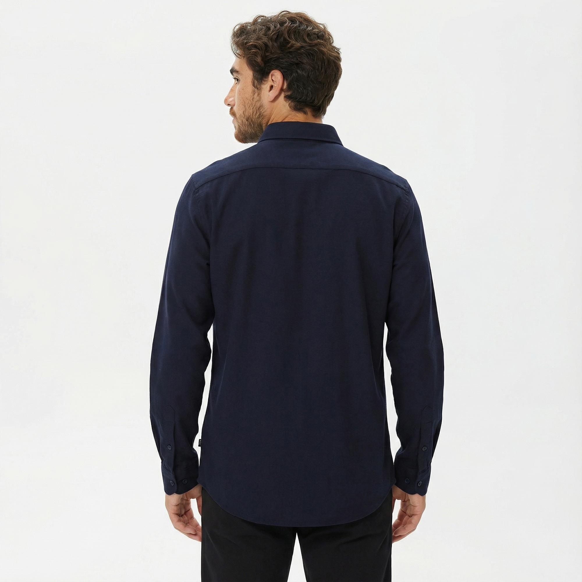 Nautica Erkek Lacivert Slim Fit Gömlek
