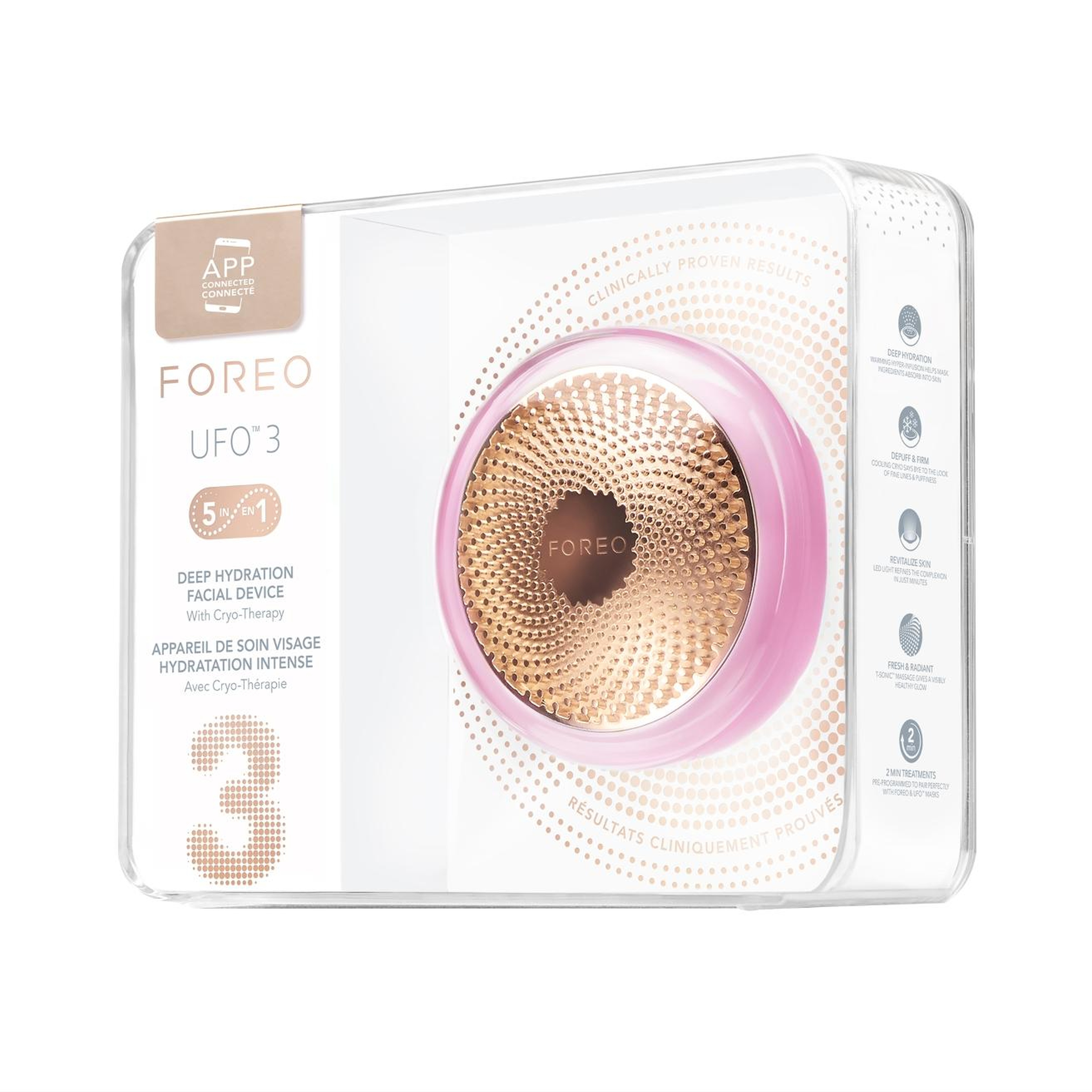 FOREO UFO 3 Power Maske ve Işık Terapi Cihazı,Pearl Pink
