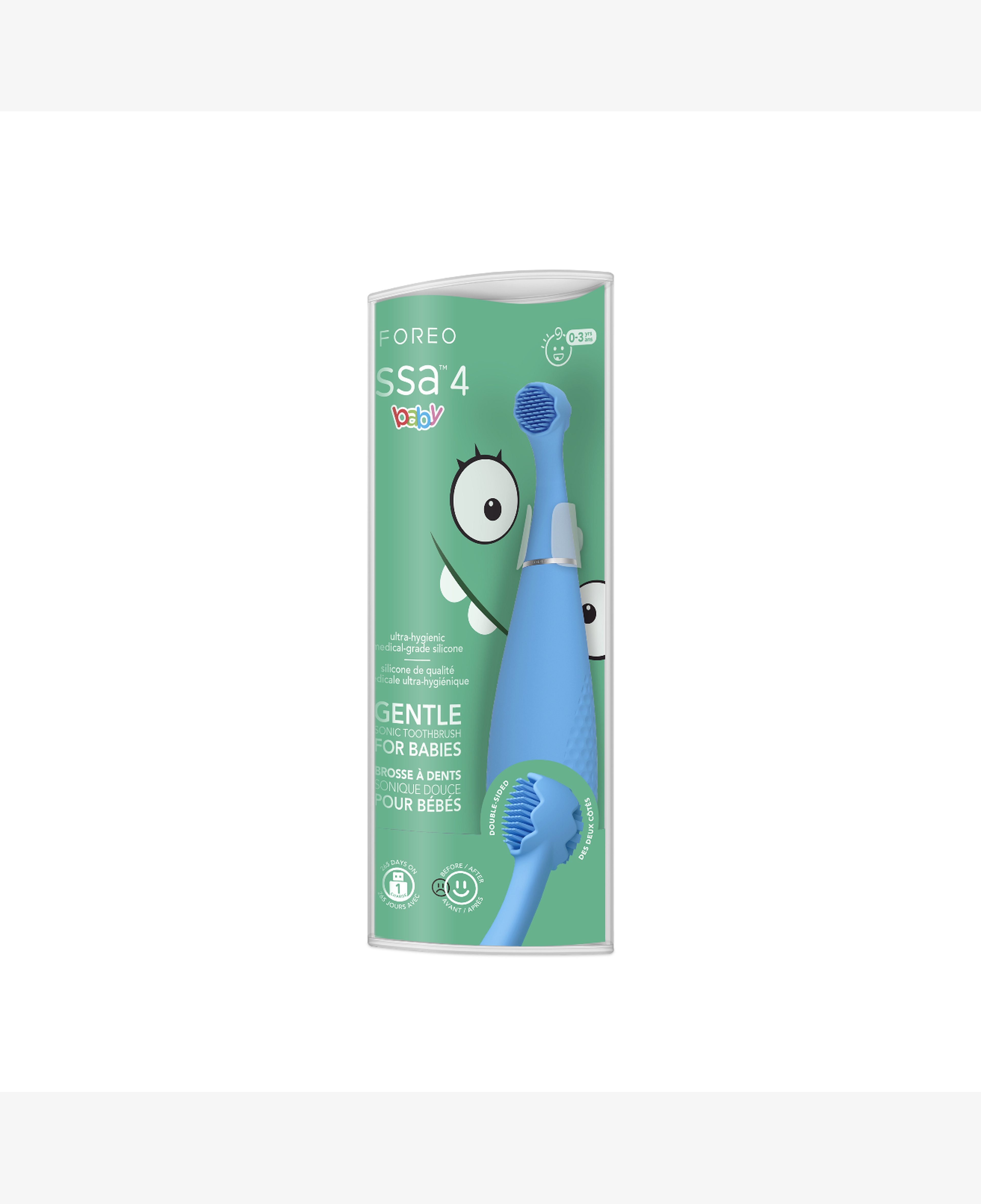 FOREO ISSA 4 baby - Bebekler İçin Sonic Diş Fırçası , Bubble Blue Dino