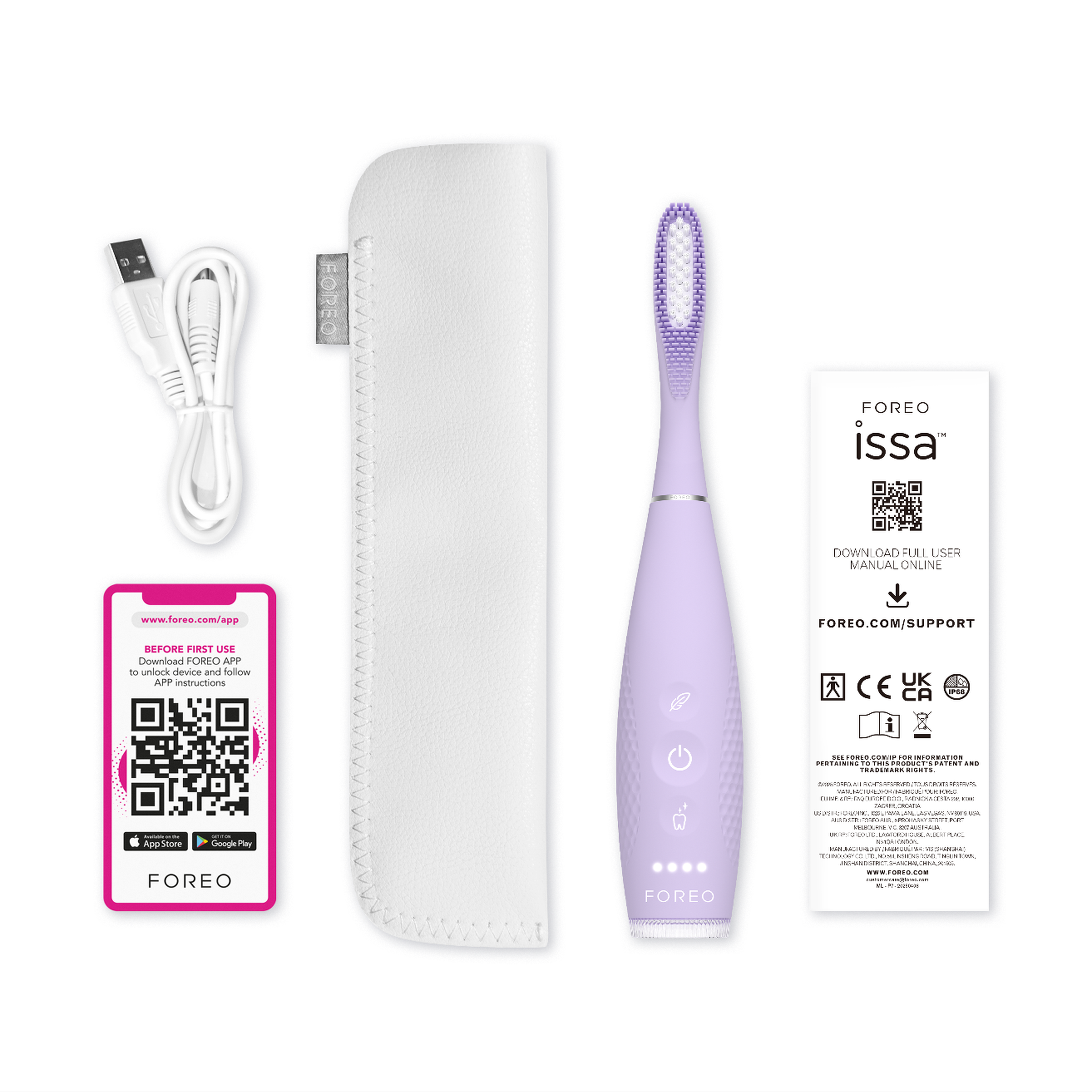 FOREO ISSA 4 Plus Akıllı Hybrid Silikon Sonik Diş Fırçası, Lavender