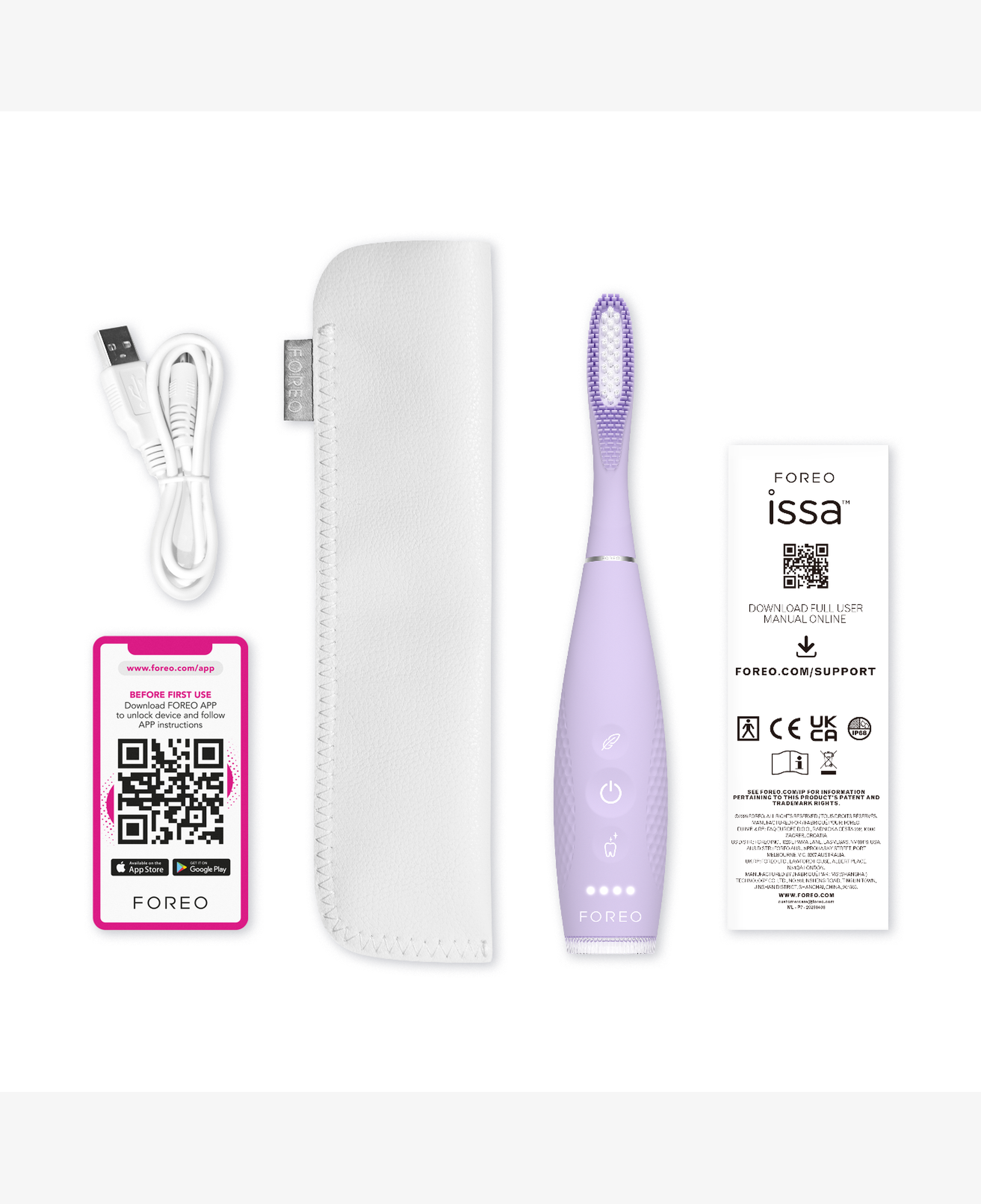 FOREO ISSA 4 Plus Akıllı Hybrid Silikon Sonik Diş Fırçası, Lavender