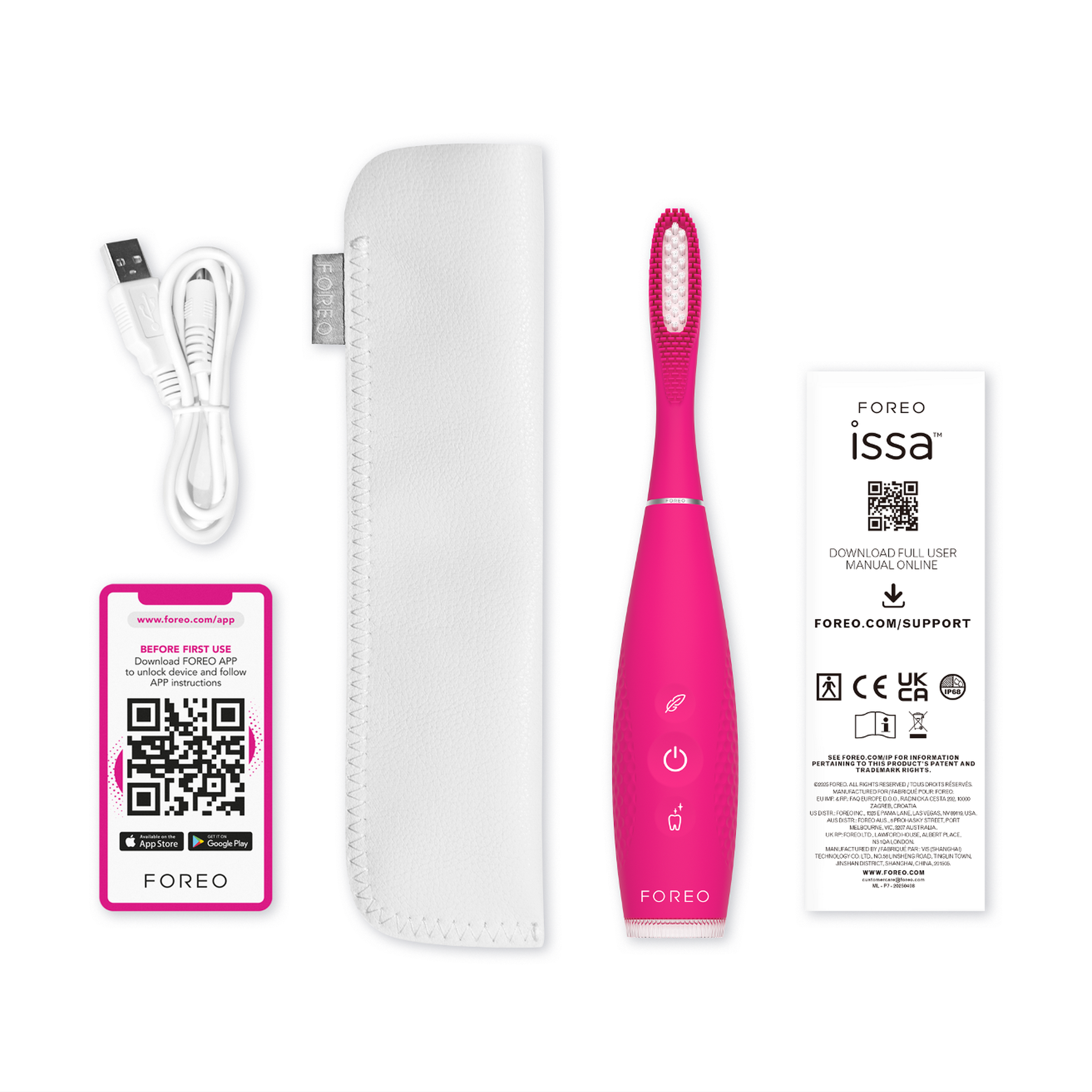 FOREO ISSA 4 Hybrid Silikon Diş Fırçası, Fuchsia