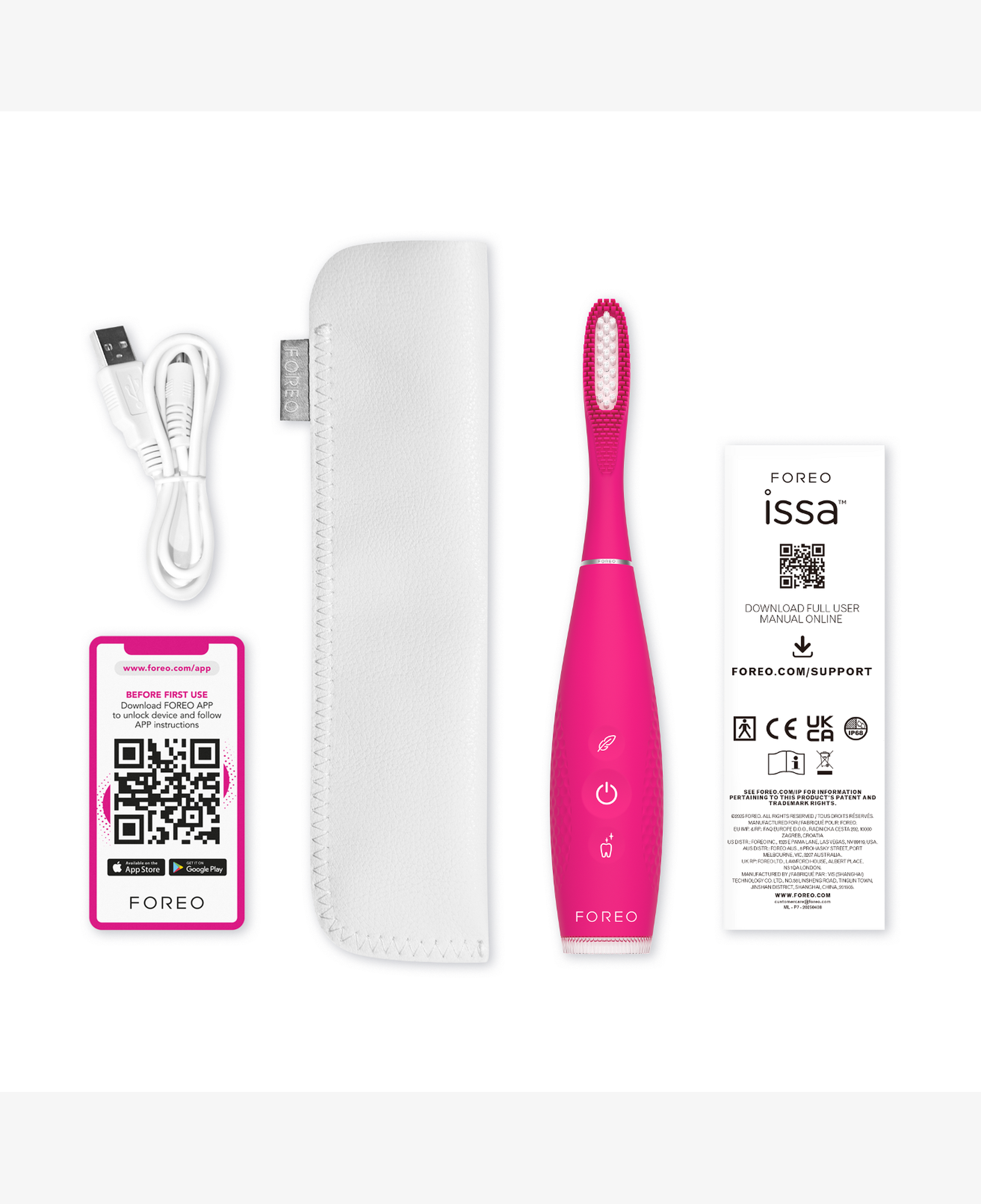 FOREO ISSA 4 Hybrid Silikon Diş Fırçası, Fuchsia