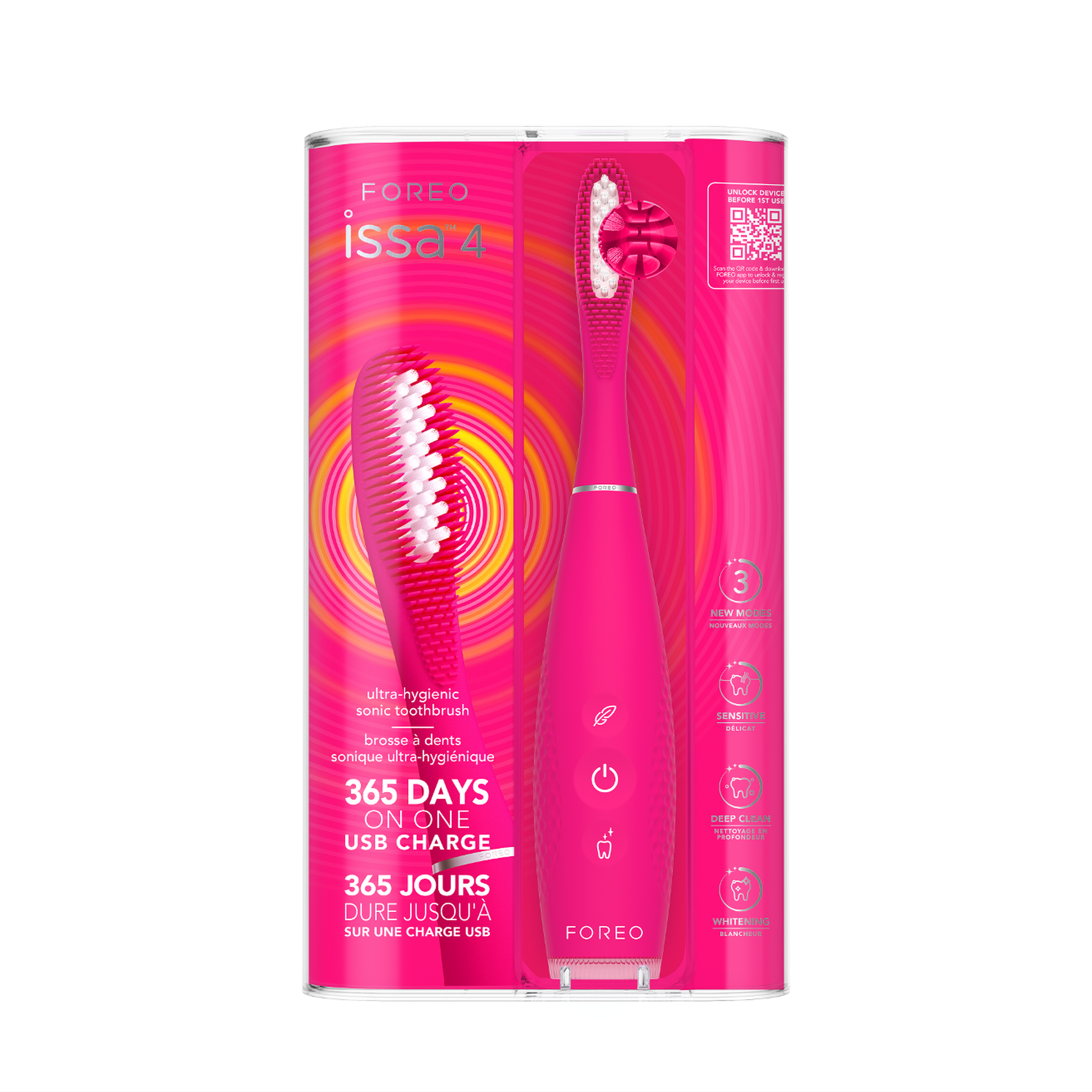FOREO ISSA 4 Hybrid Silikon Diş Fırçası, Fuchsia