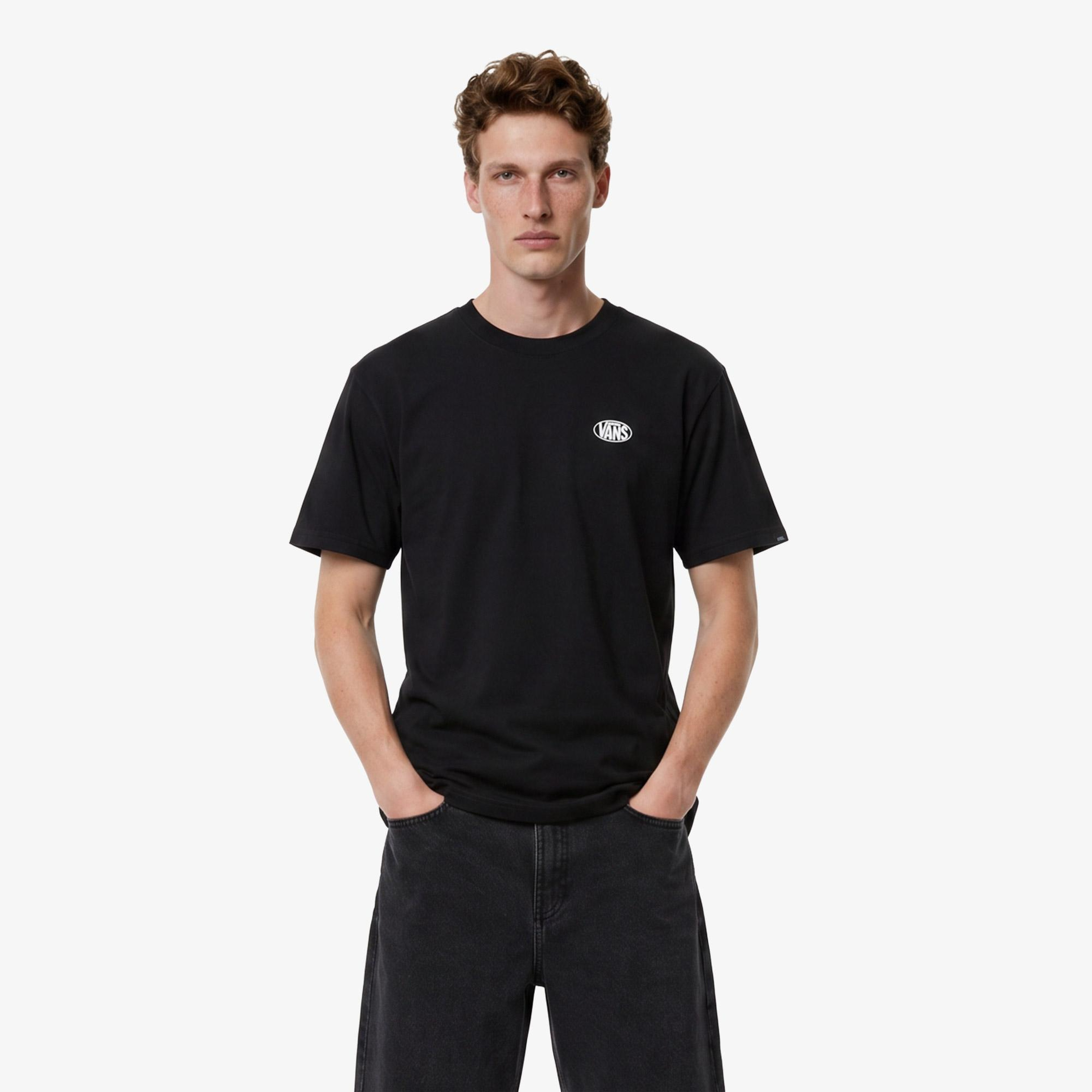 Vans Oval Logo Loose Erkek Siyah T-Shirt