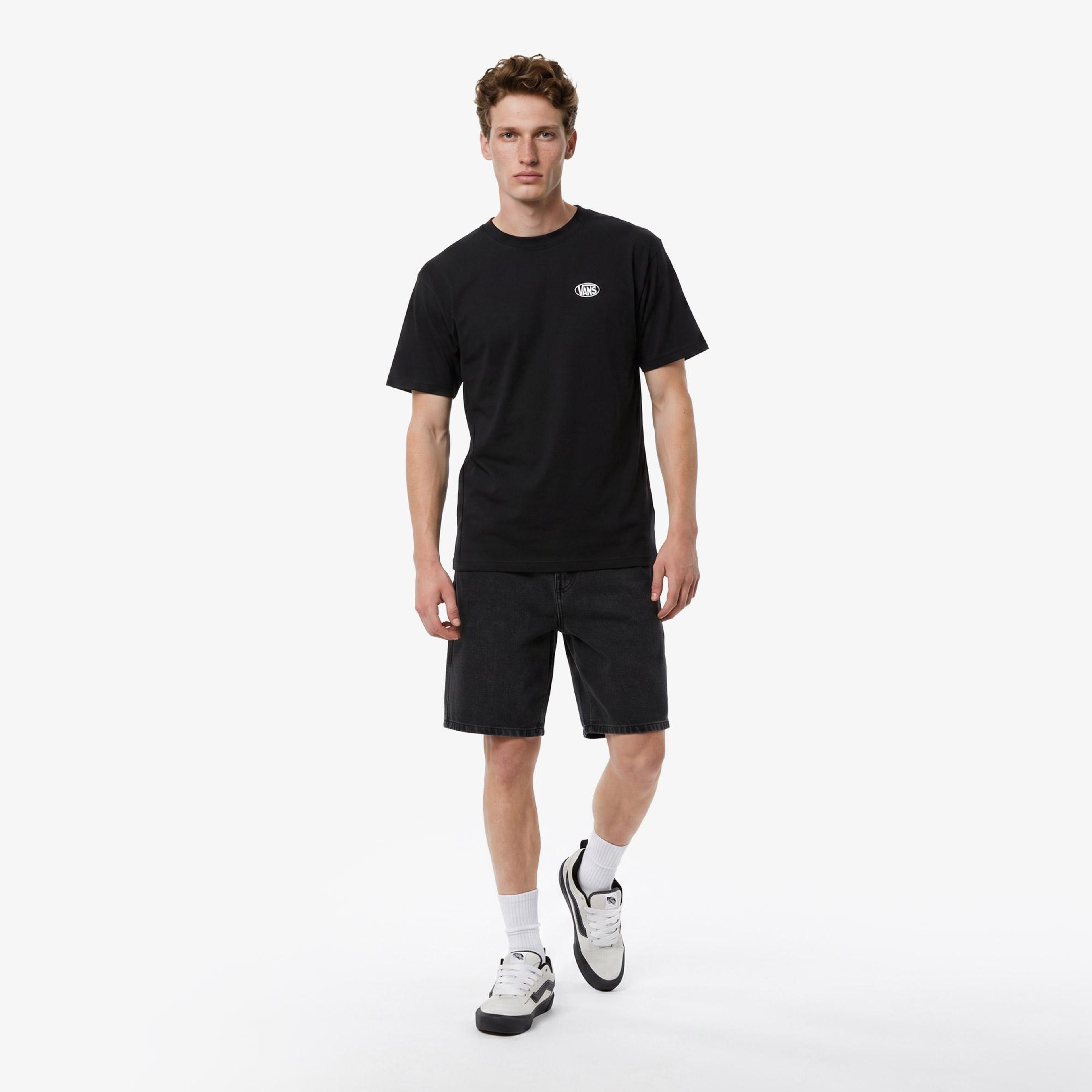 Vans Oval Logo Loose Erkek Siyah T-Shirt