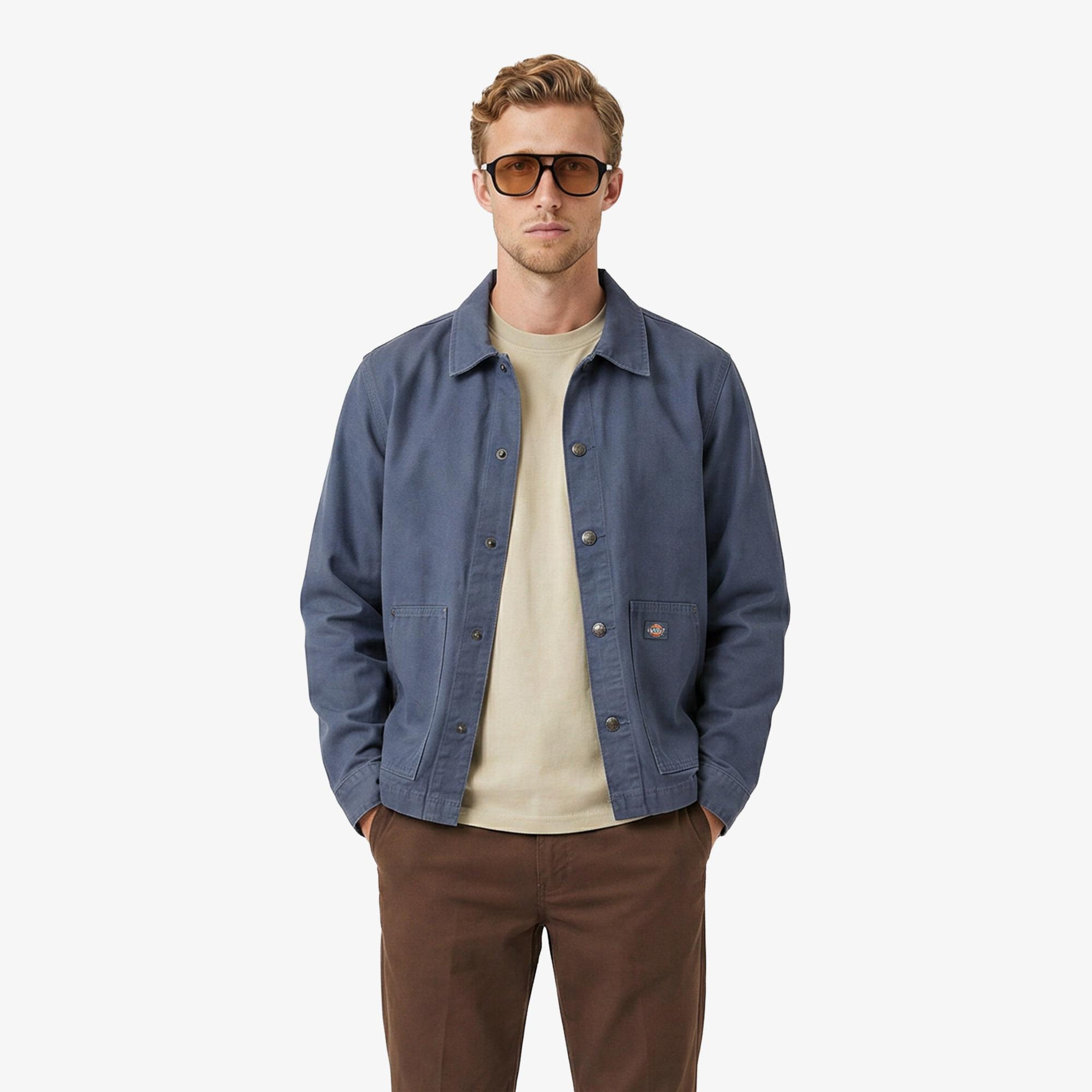 Dickies Unlined Canvas Barn Erkek Mavi Ceket
