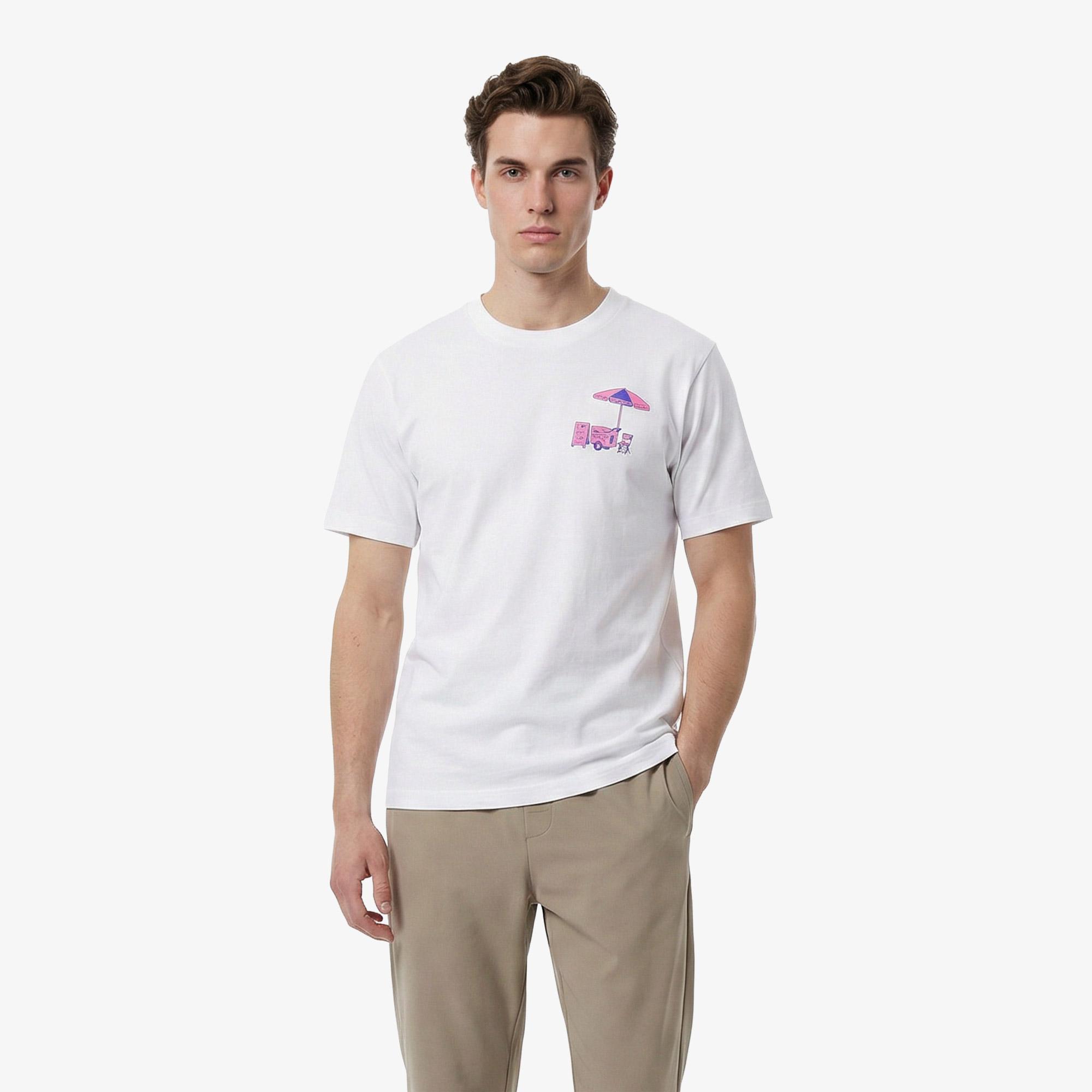 New Balance Pop Stand Erkek Beyaz T-Shirt