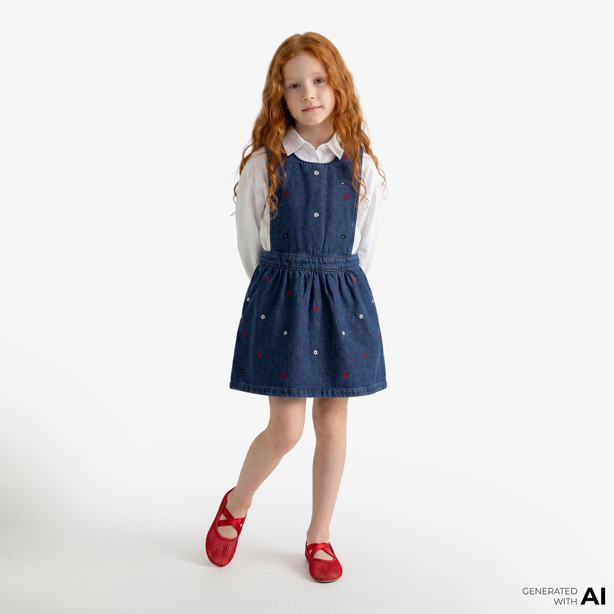 Tommy Hilfiger Little Çocuk Mavi Elbise