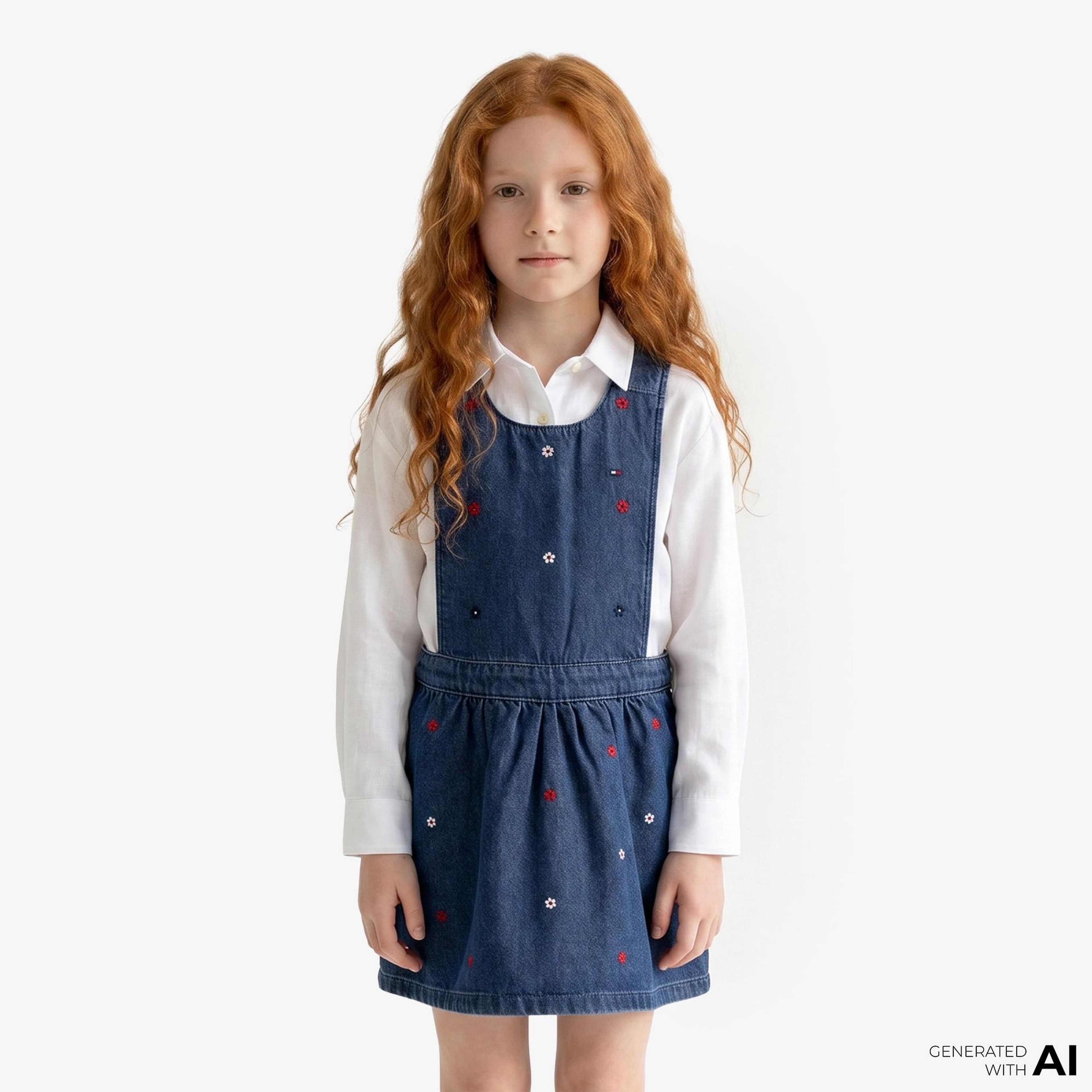 Tommy Hilfiger Little Çocuk Mavi Elbise