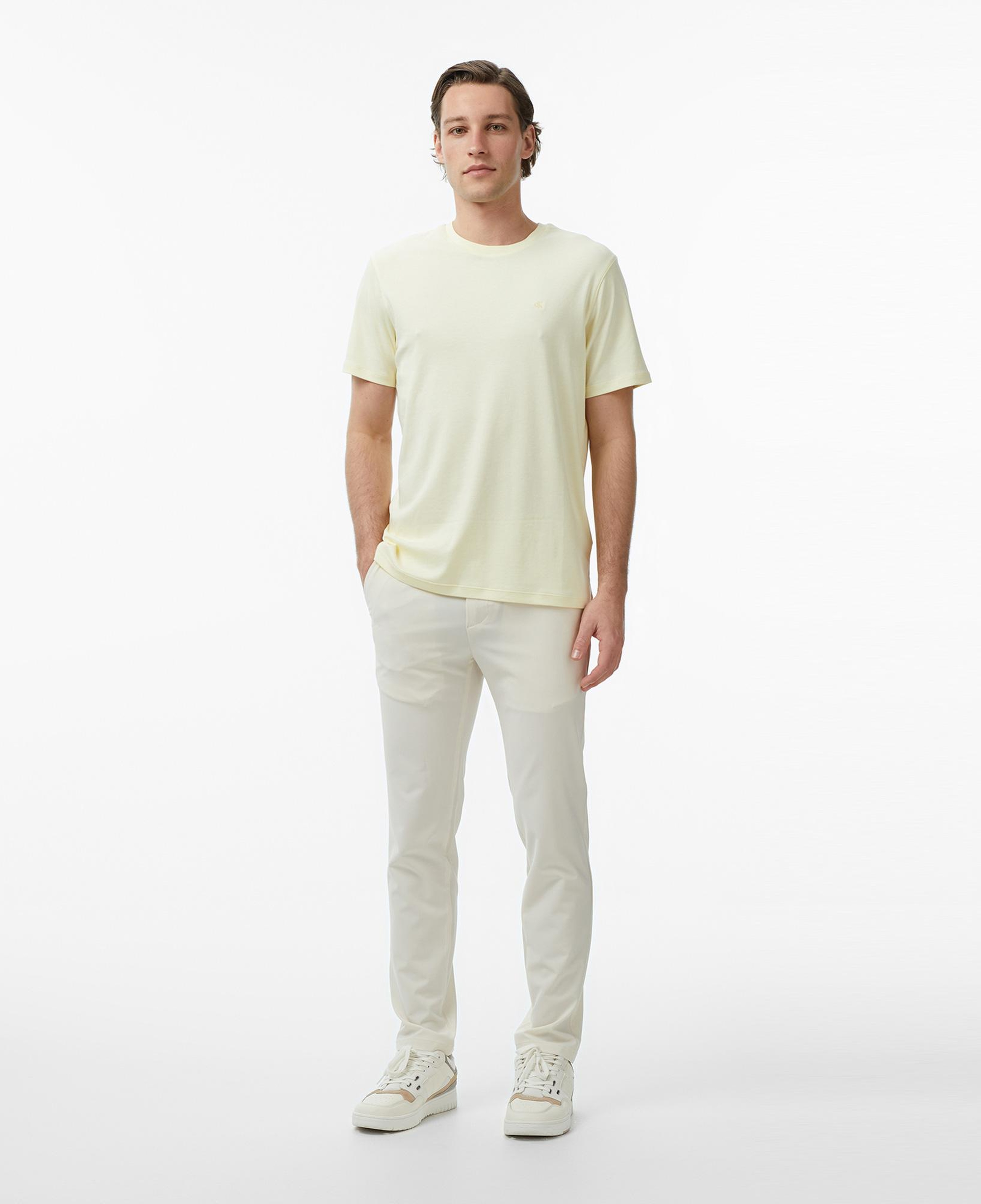 Calvin Klein Supima Chest Emblem Crewneck  Erkek Sarı T-Shirt