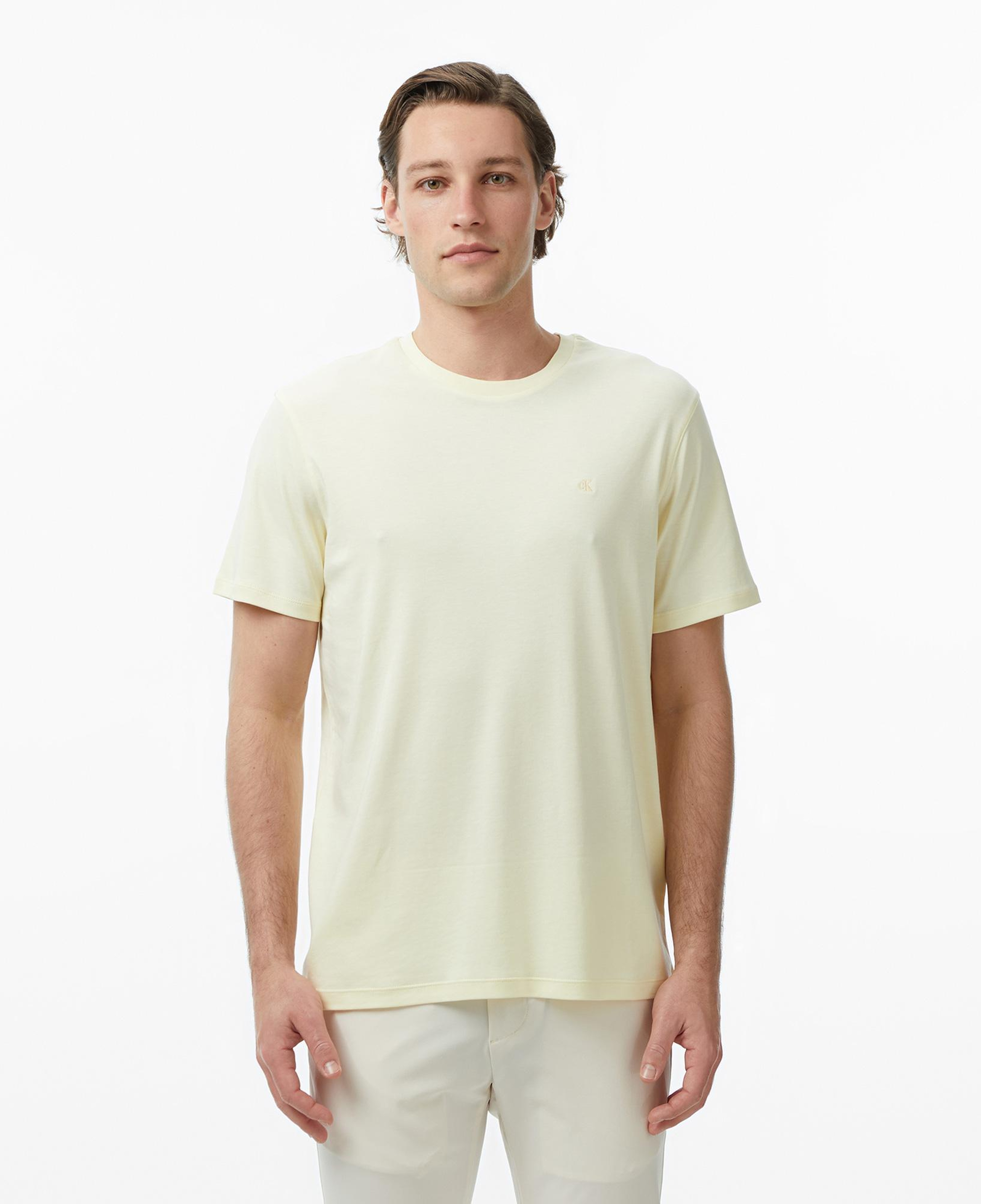 Calvin Klein Supima Chest Emblem Crewneck  Erkek Sarı T-Shirt
