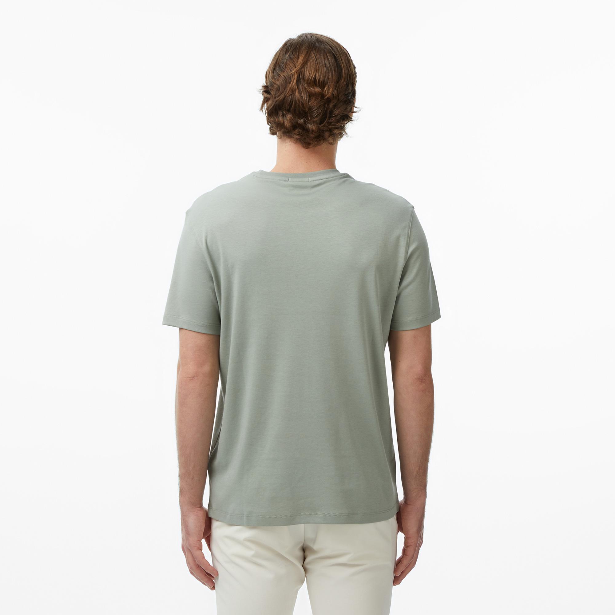 Calvin Klein Supima Chest Emblem Crewneck  Erkek Bej T-Shirt