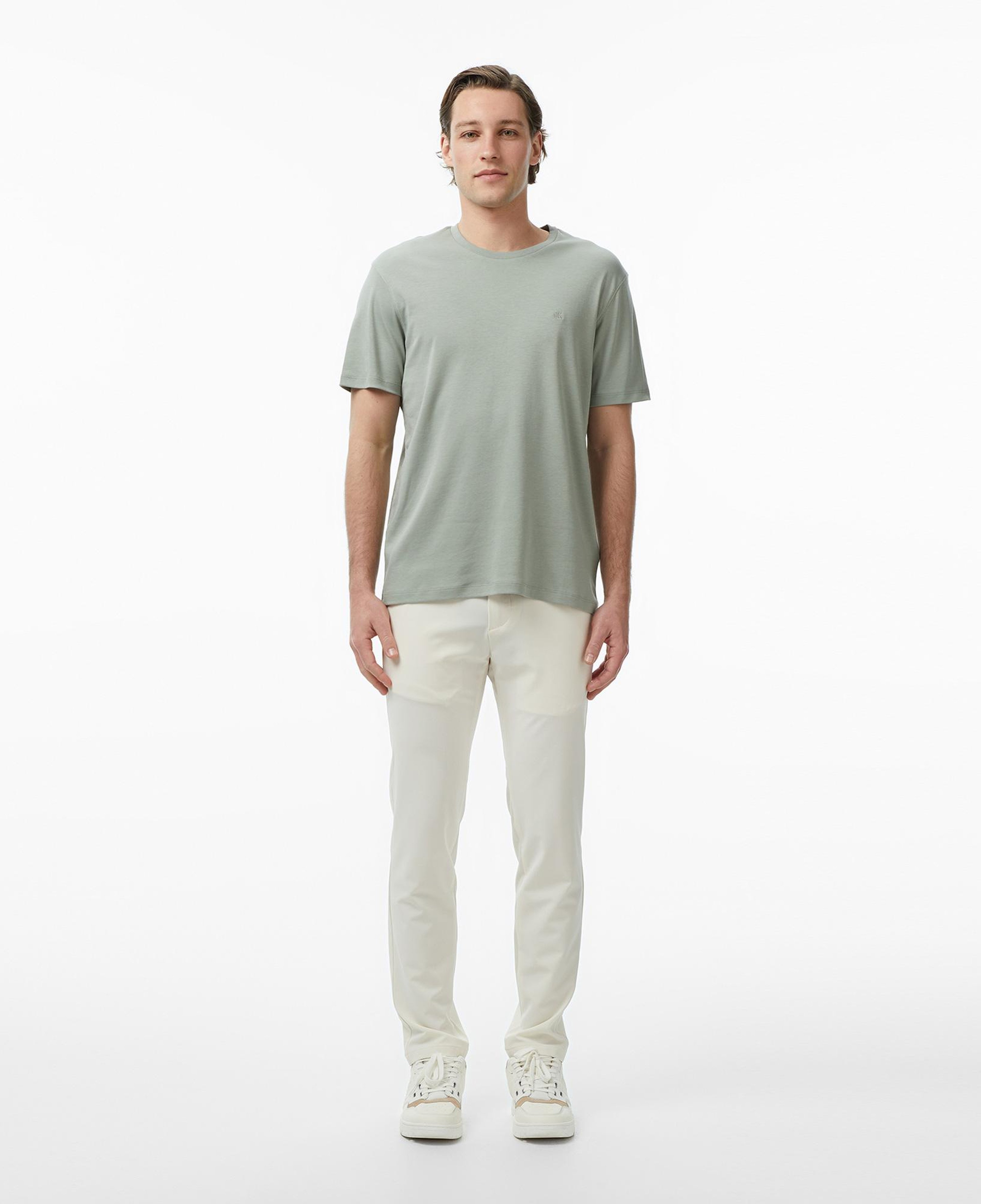 Calvin Klein Supima Chest Emblem Crewneck Erkek Bej T-Shirt