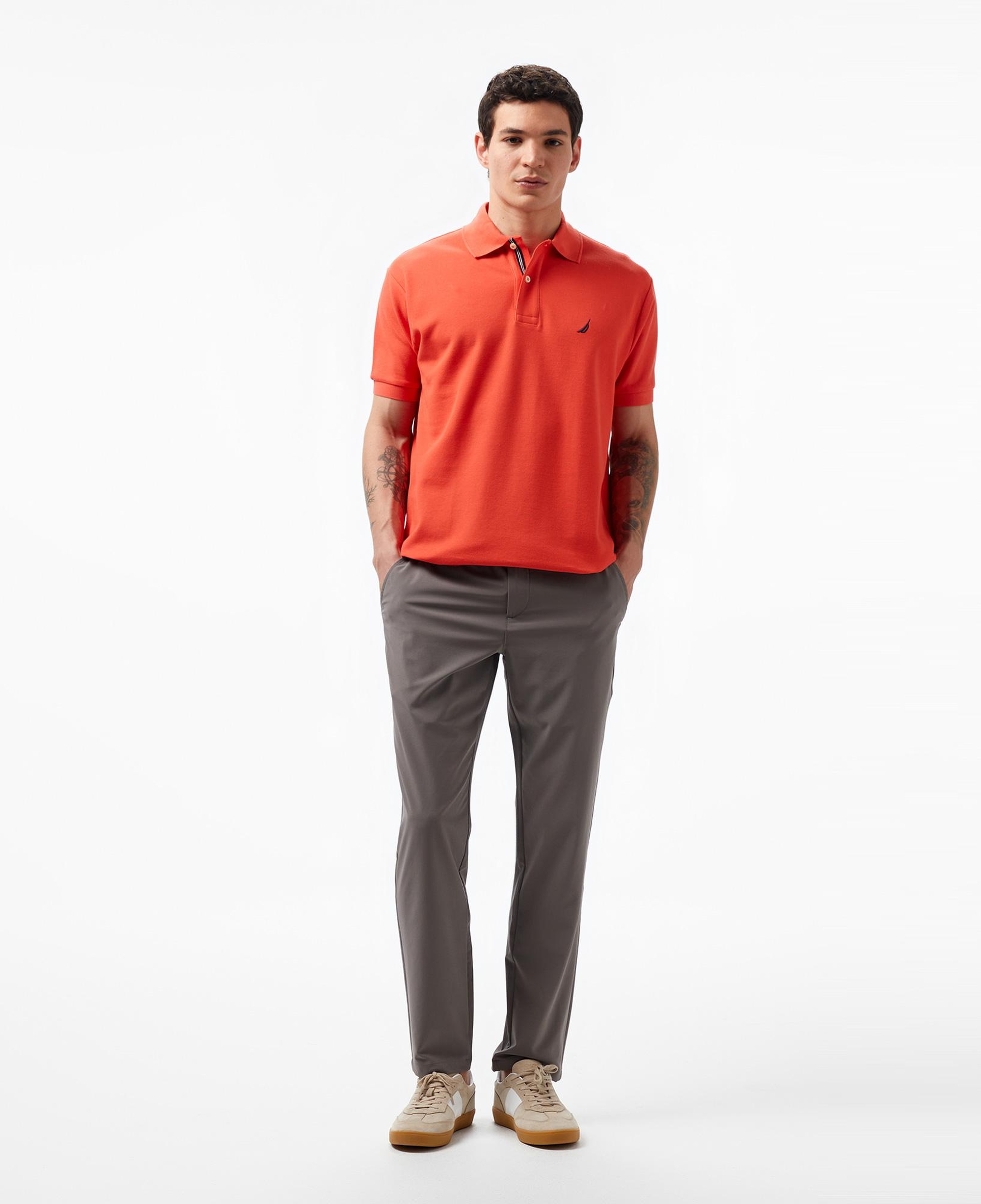 Nautica Erkek Turuncu Classic Fit Kısa Kollu Polo Yaka T-Shirt