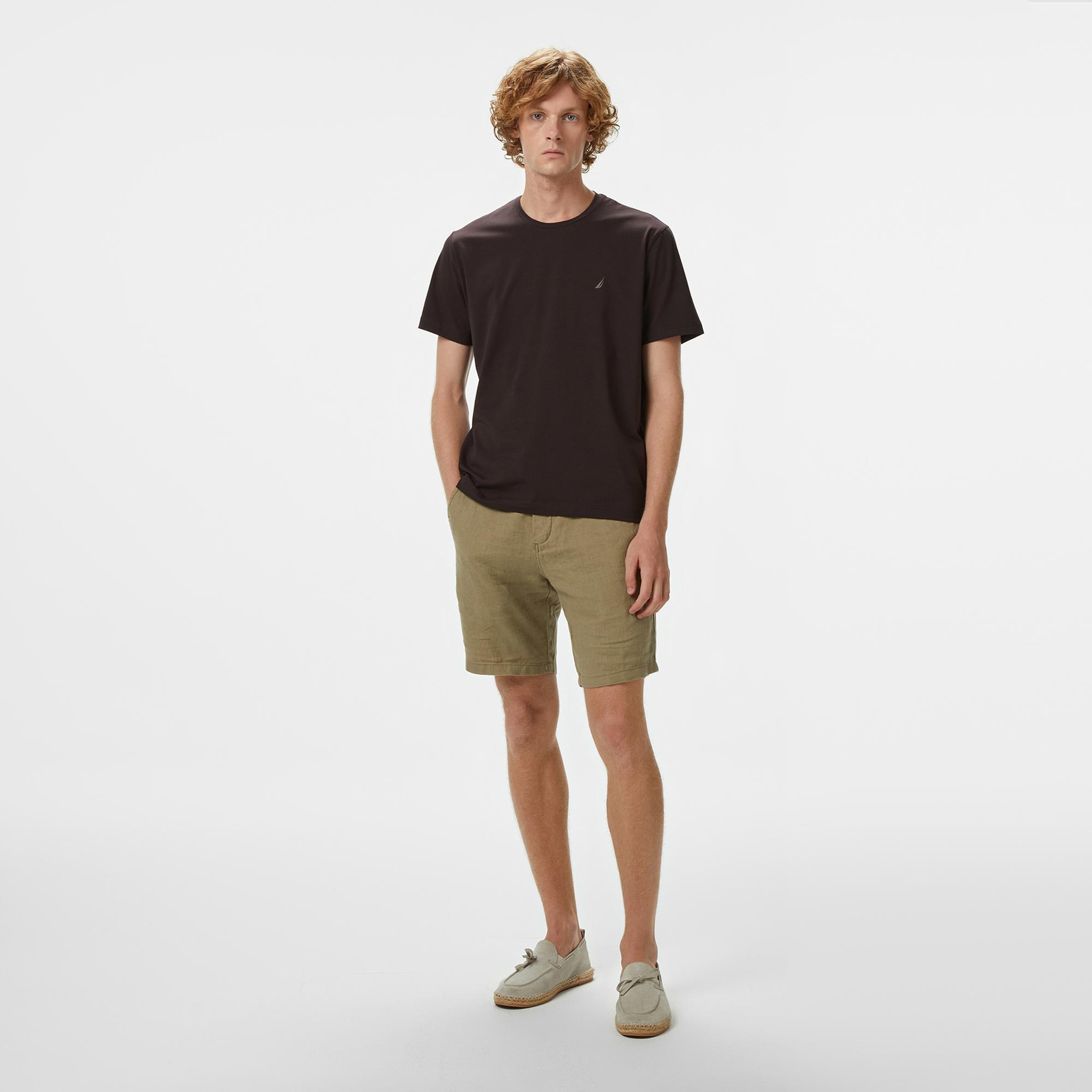 Nautica Erkek Kahverengi Classic Fit T-Shirt