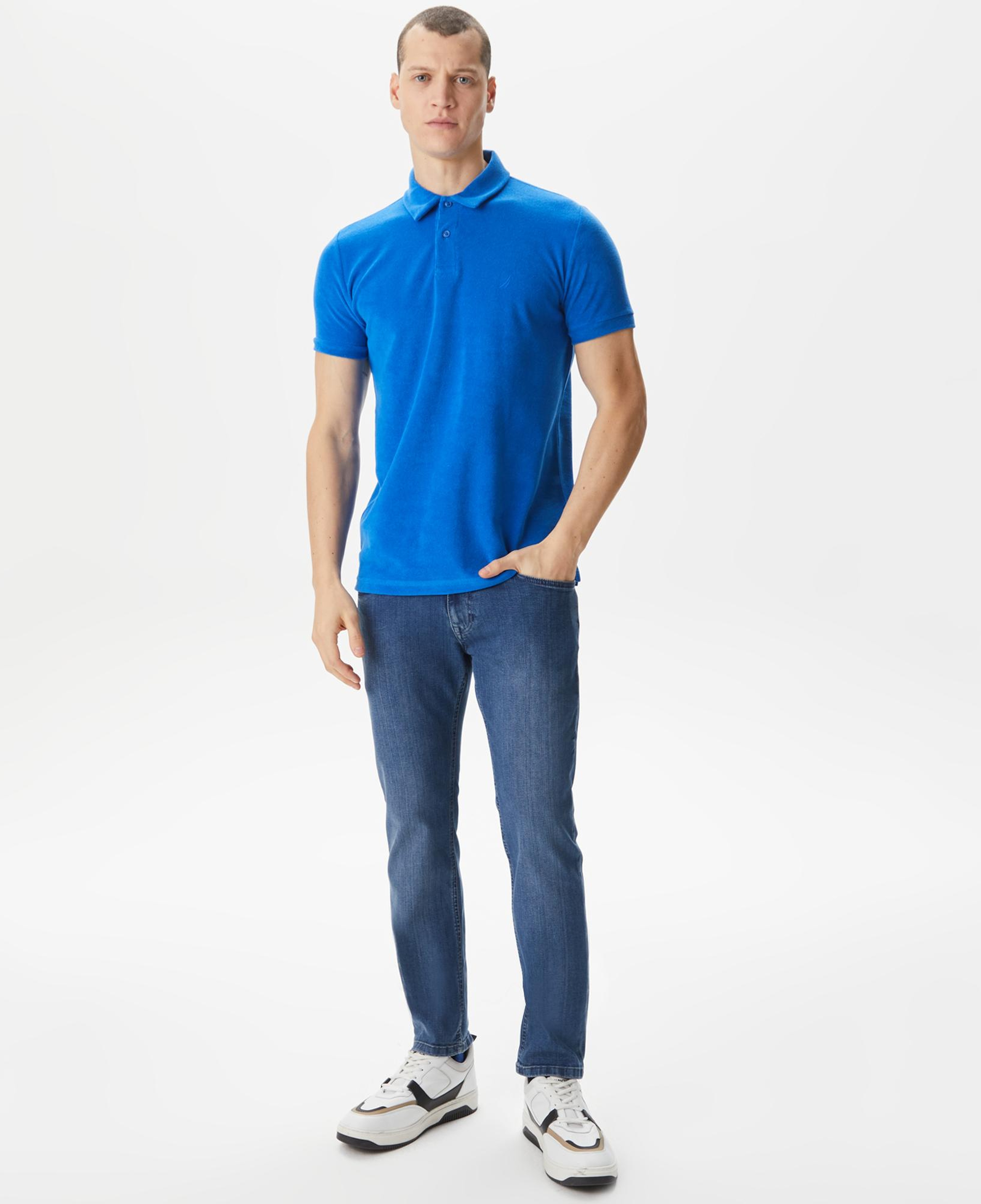 Nautica Erkek Mavi Classic Fit Kısa Kollu Polo Yaka T-Shirt