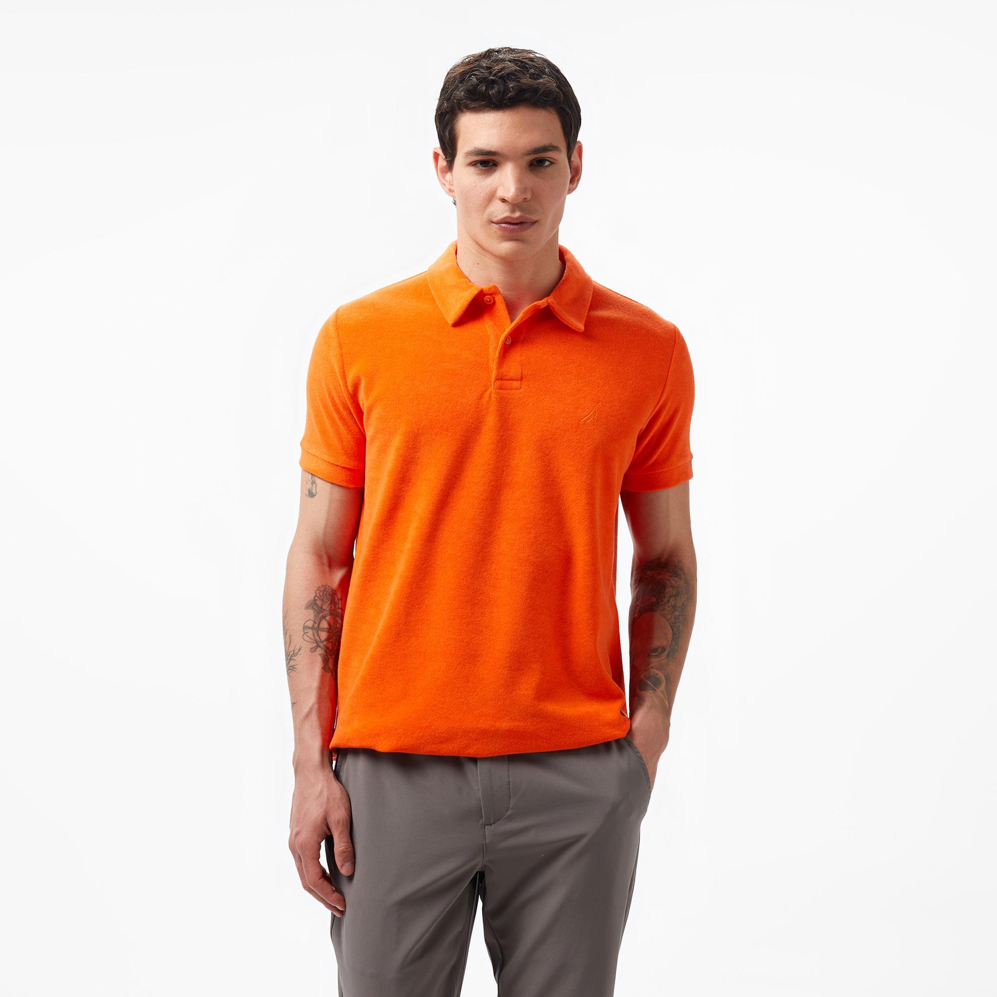 Nautica Erkek Turuncu Classic Fit Kısa Kollu Polo Yaka T-Shirt