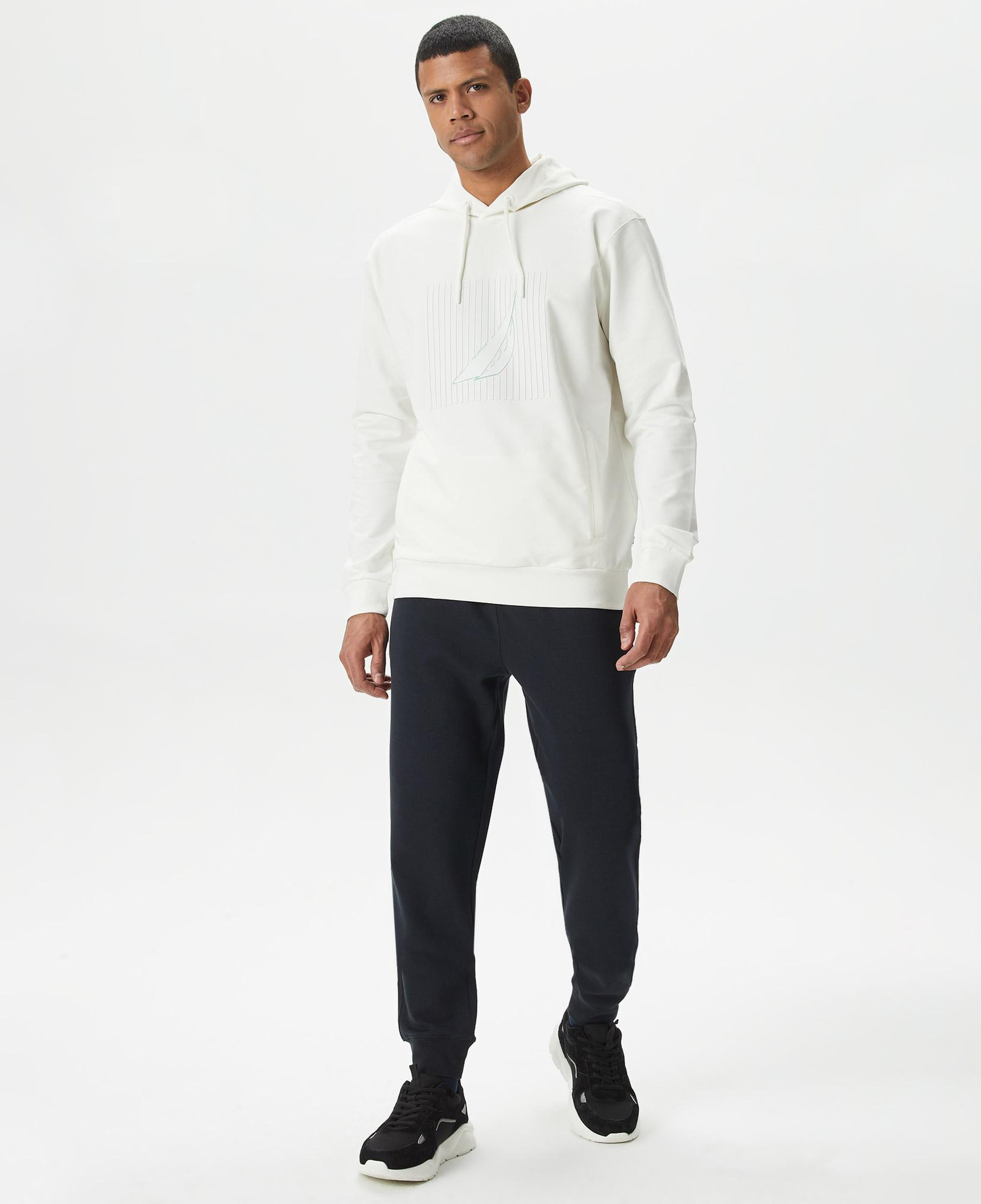 Nautica Erkek Beyaz Standart Fit Sweatshirt