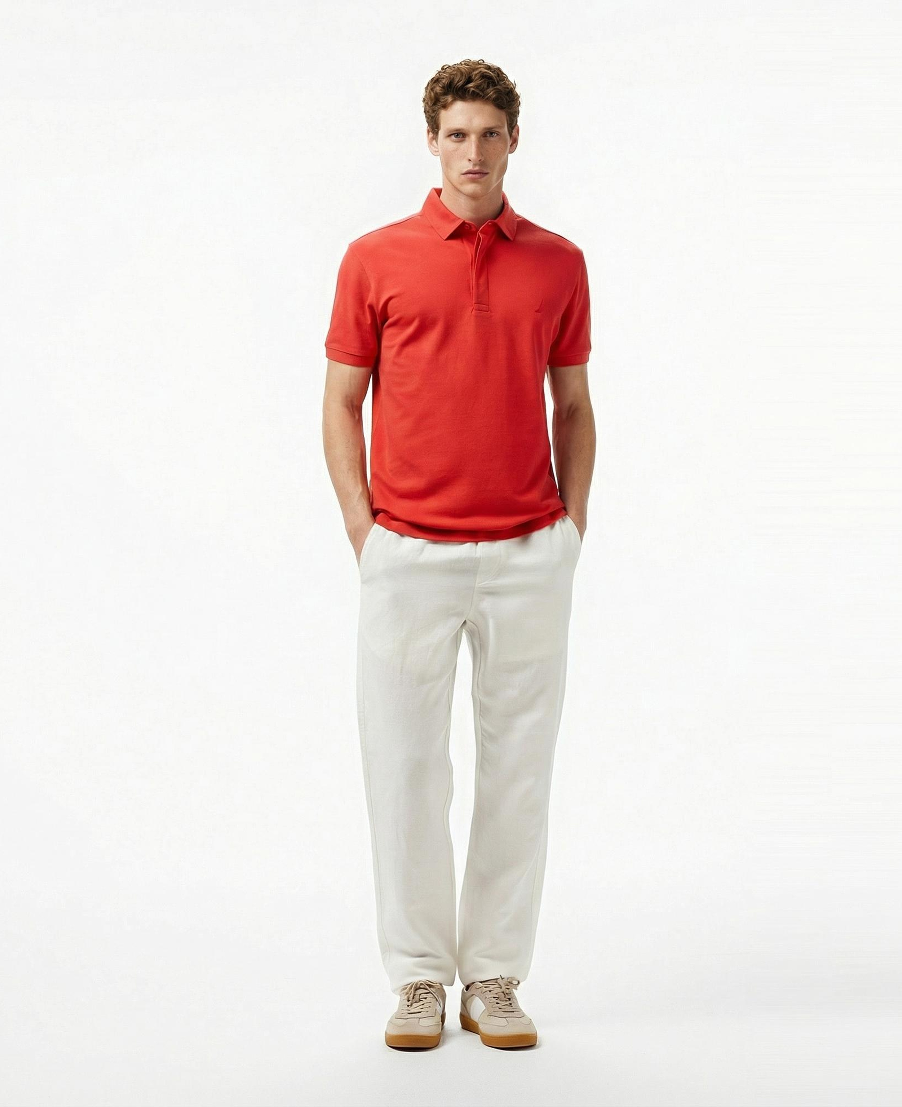 Nautica Erkek Kırmızı Slim Fit Kısa Kollu Polo Yaka T-Shirt