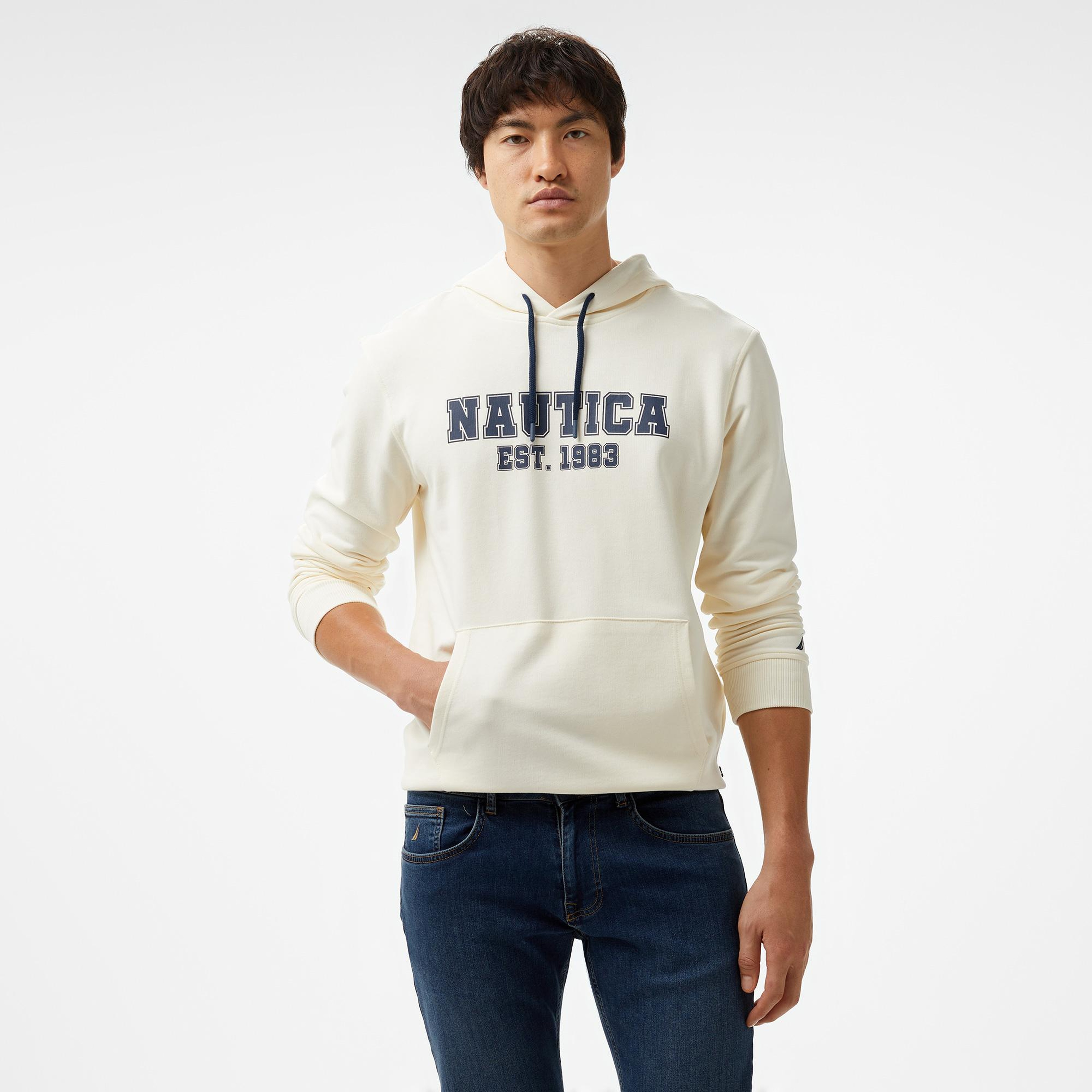 Nautica Erkek Krem Rengi Standart Fit Sweatshirt