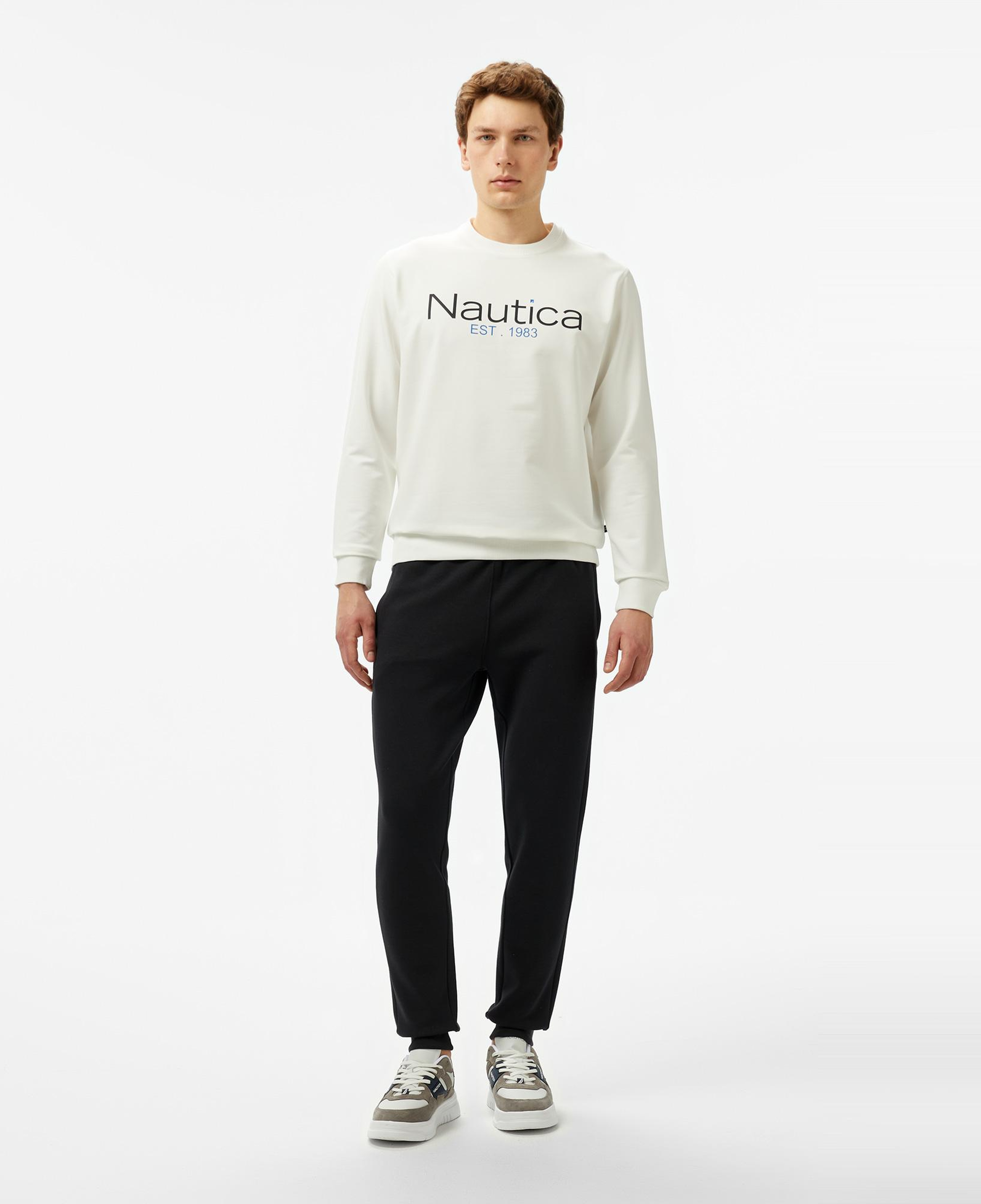 Nautica Erkek Krem Rengi Regular Fit Sweatshirt
