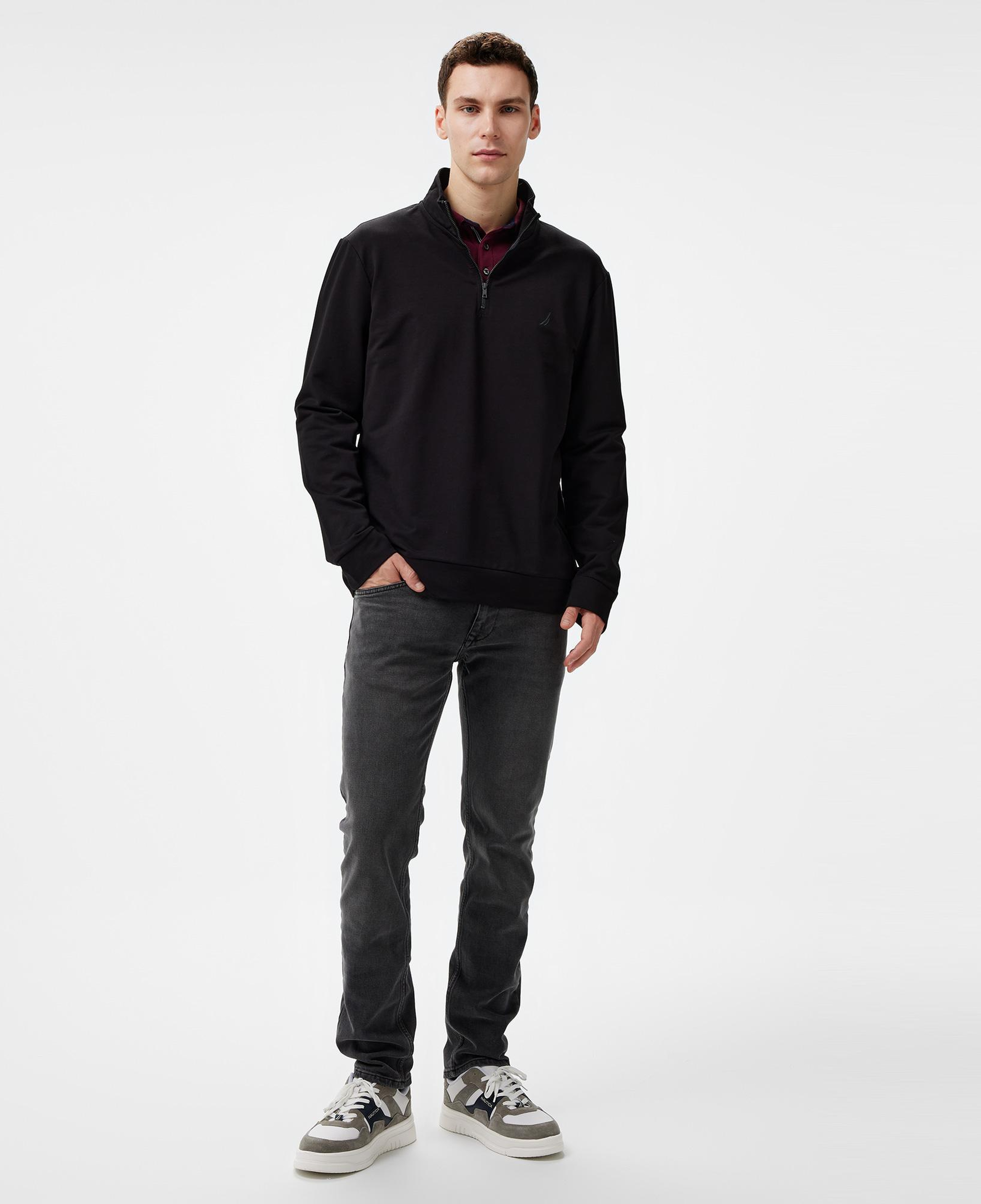 Nautica Erkek Siyah Regular Fit Sweatshirt