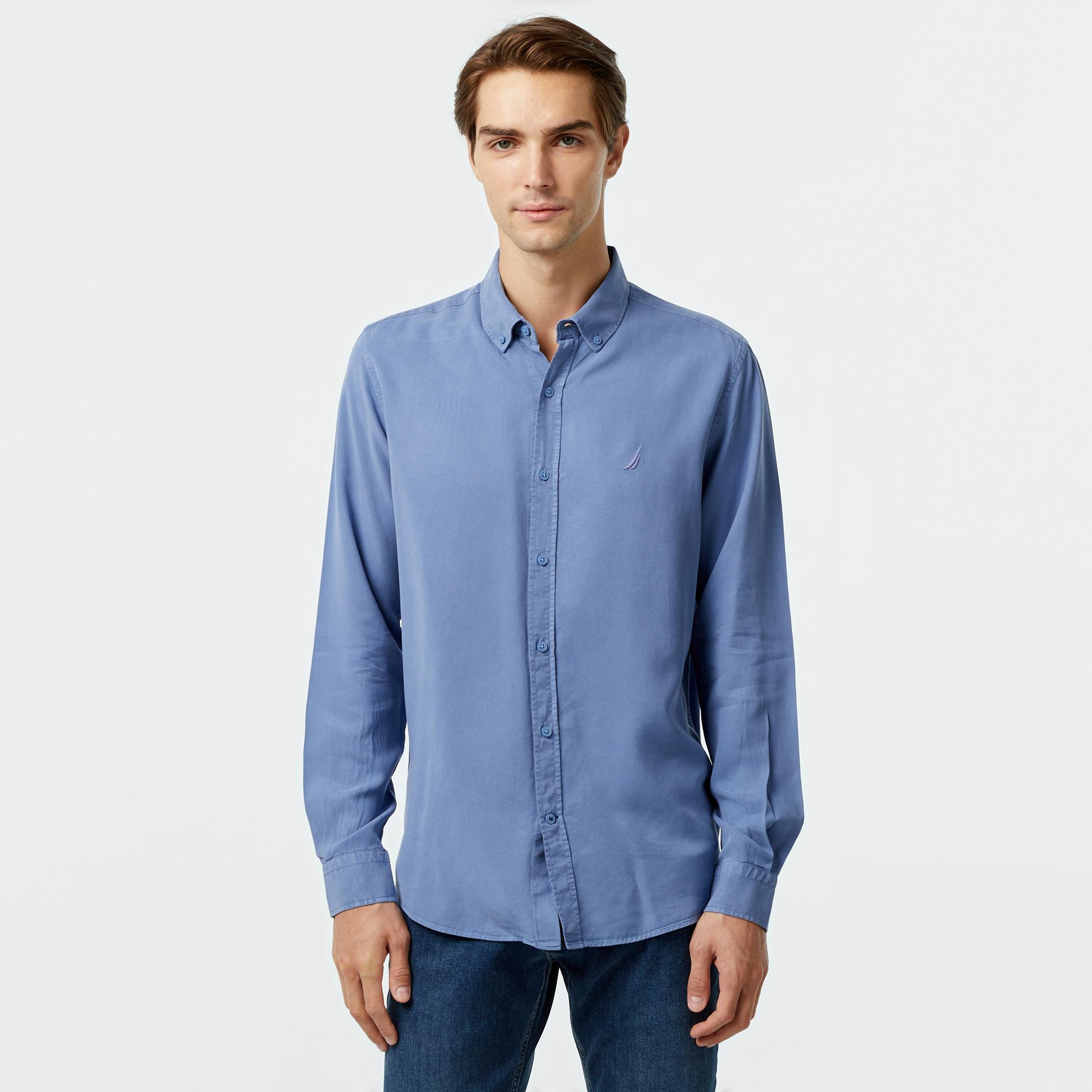 Nautica Erkek Mavi Classic Fit Gömlek