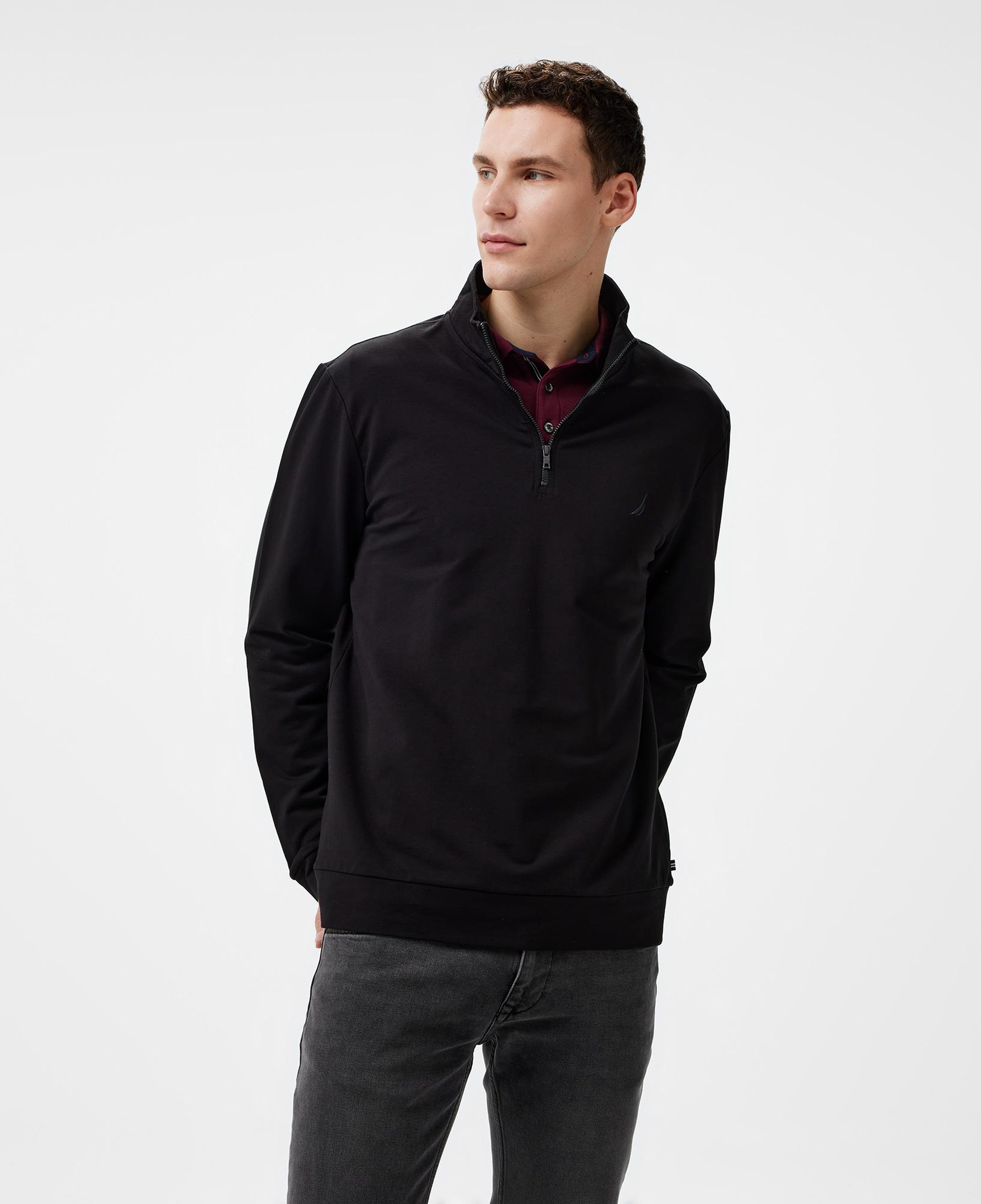 Nautica Erkek Siyah Regular Fit Sweatshirt