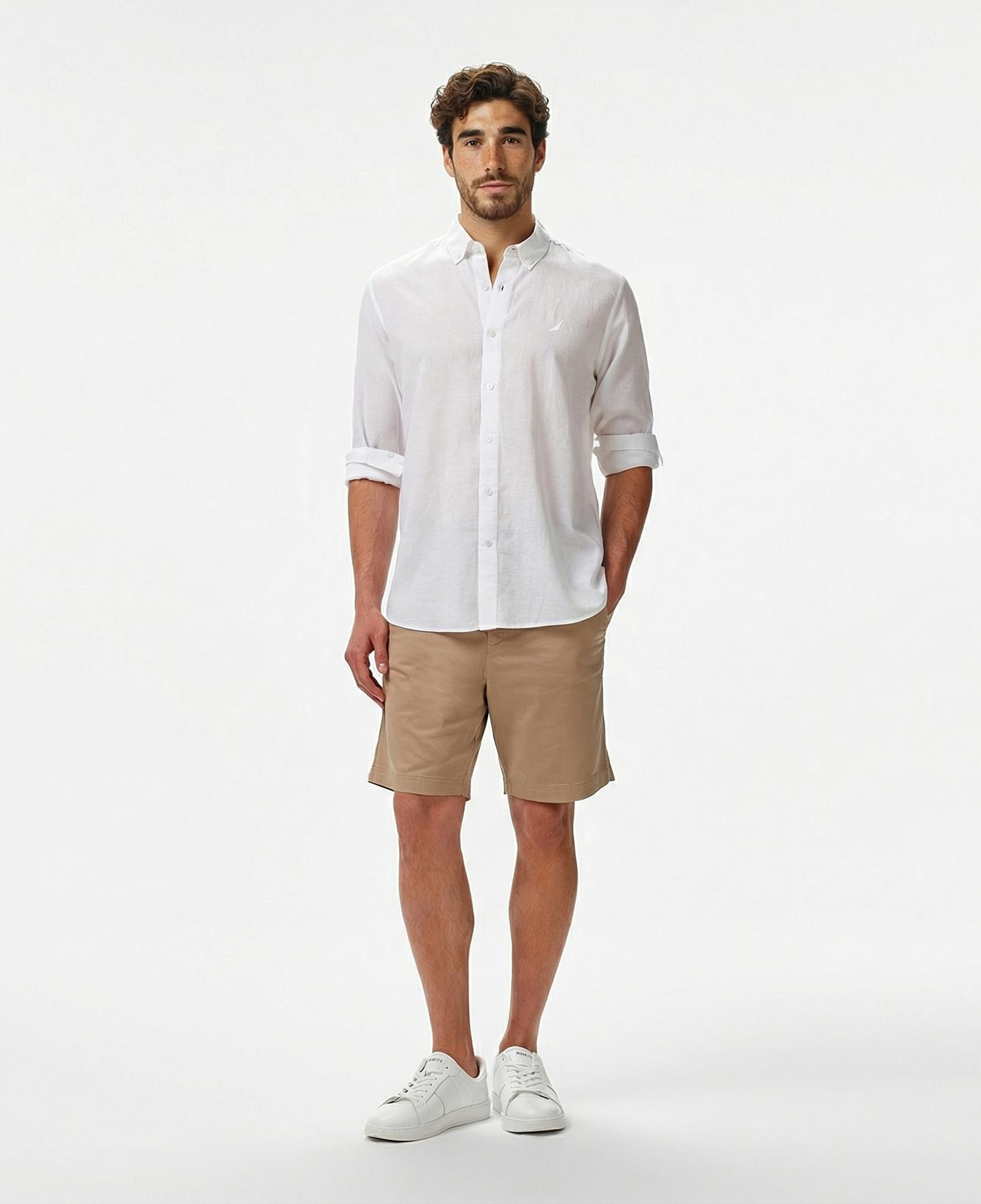 Nautica Erkek Beyaz Classic Fit Gömlek