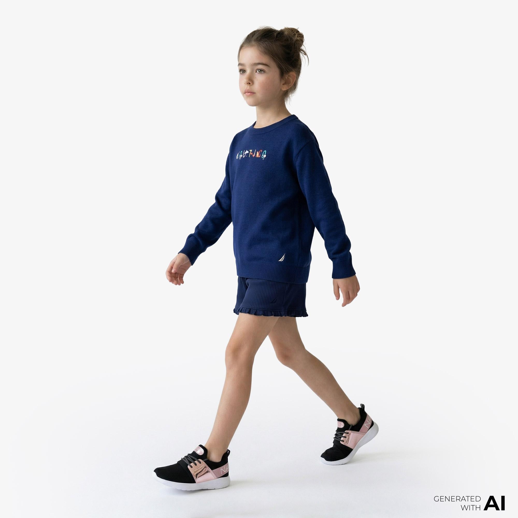 Nautica Kız Çocuk Mavi Standart Fit Triko