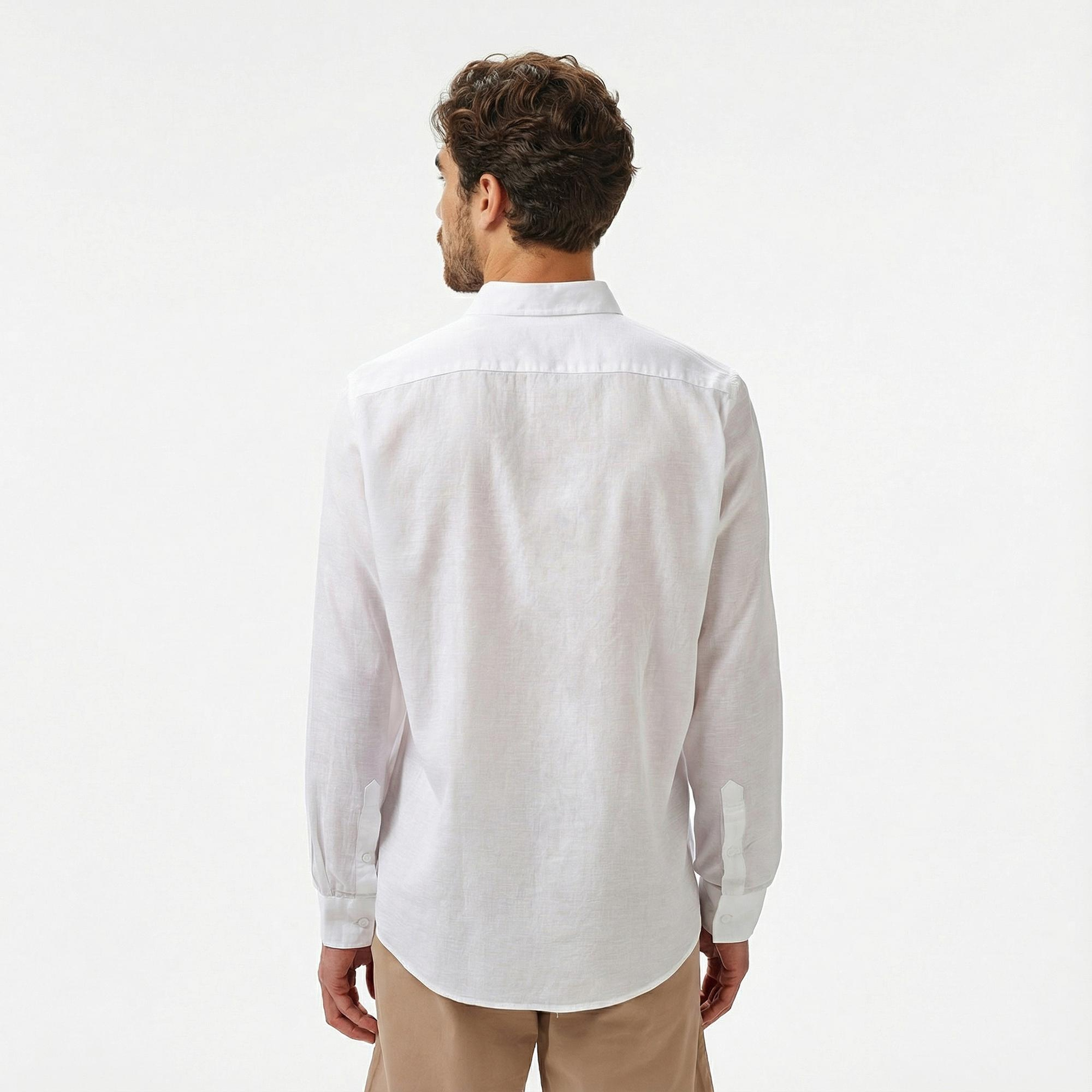 Nautica Erkek Beyaz Classic Fit Gömlek